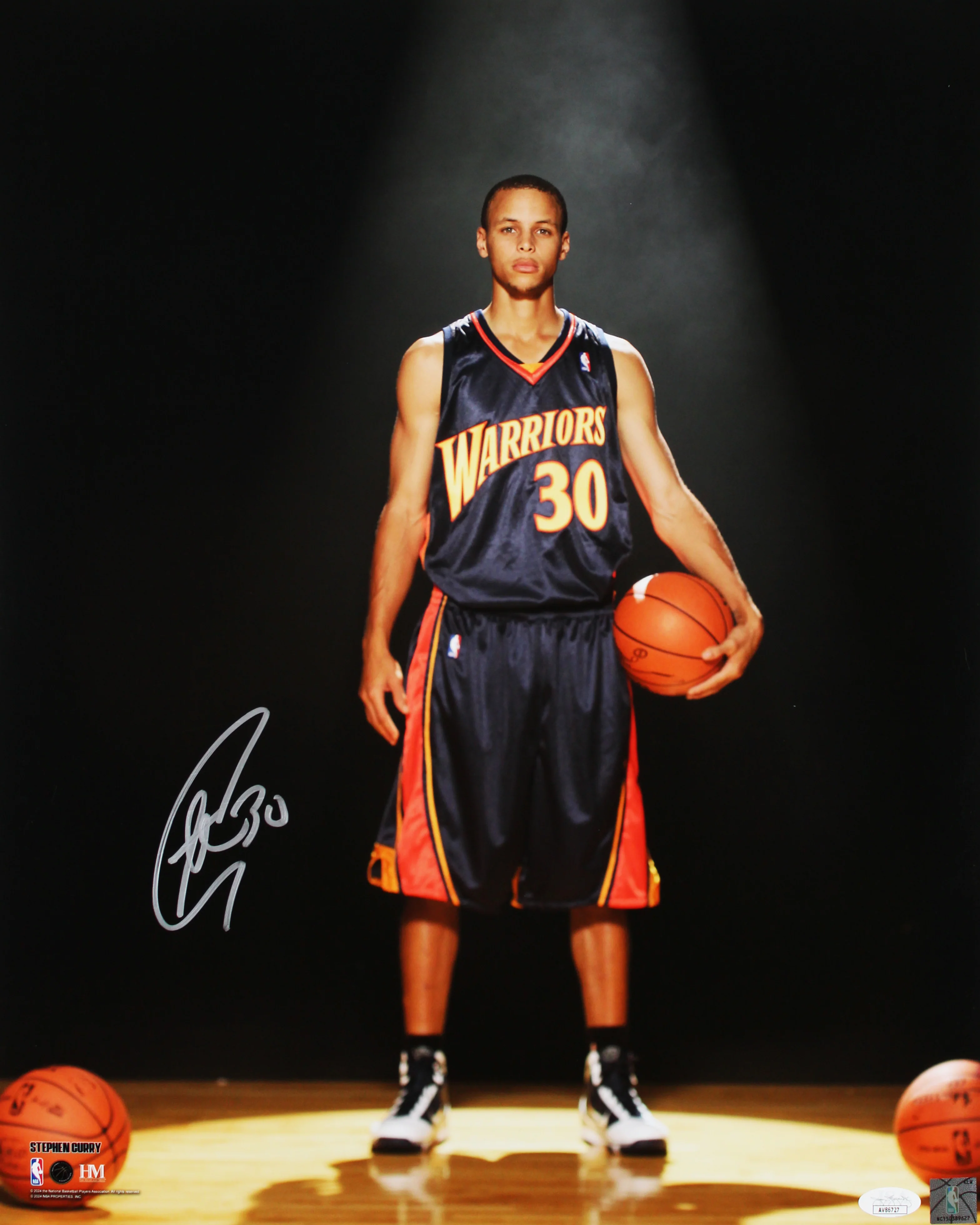 Warriors Stephen Curry Authentic Signed 16x20 Vertical Rookie Photo JSA - Image 2