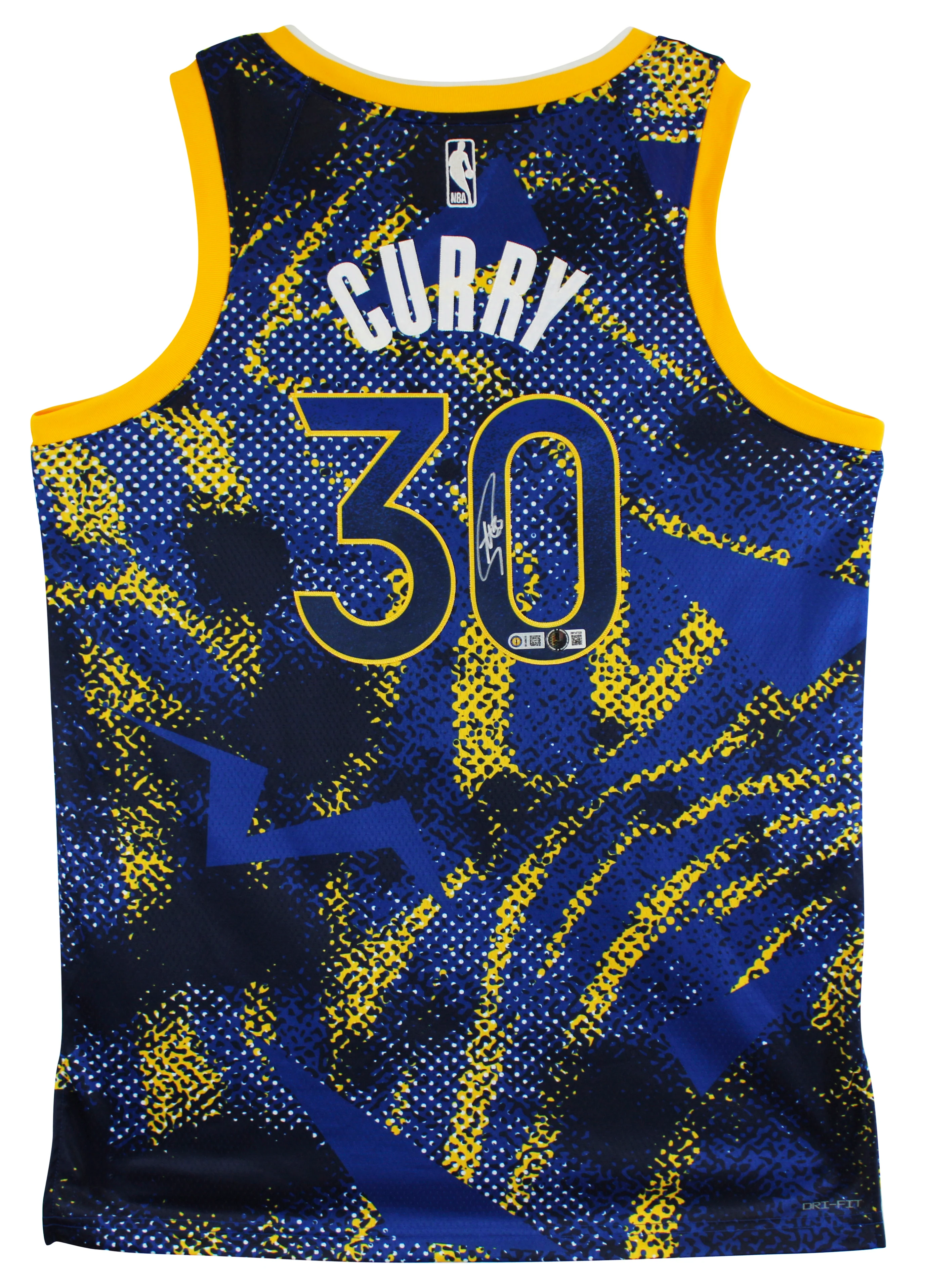 Warriors Stephen Curry Authentic Signed Blue Nike Select Jersey BAS Witnessed - Image 3