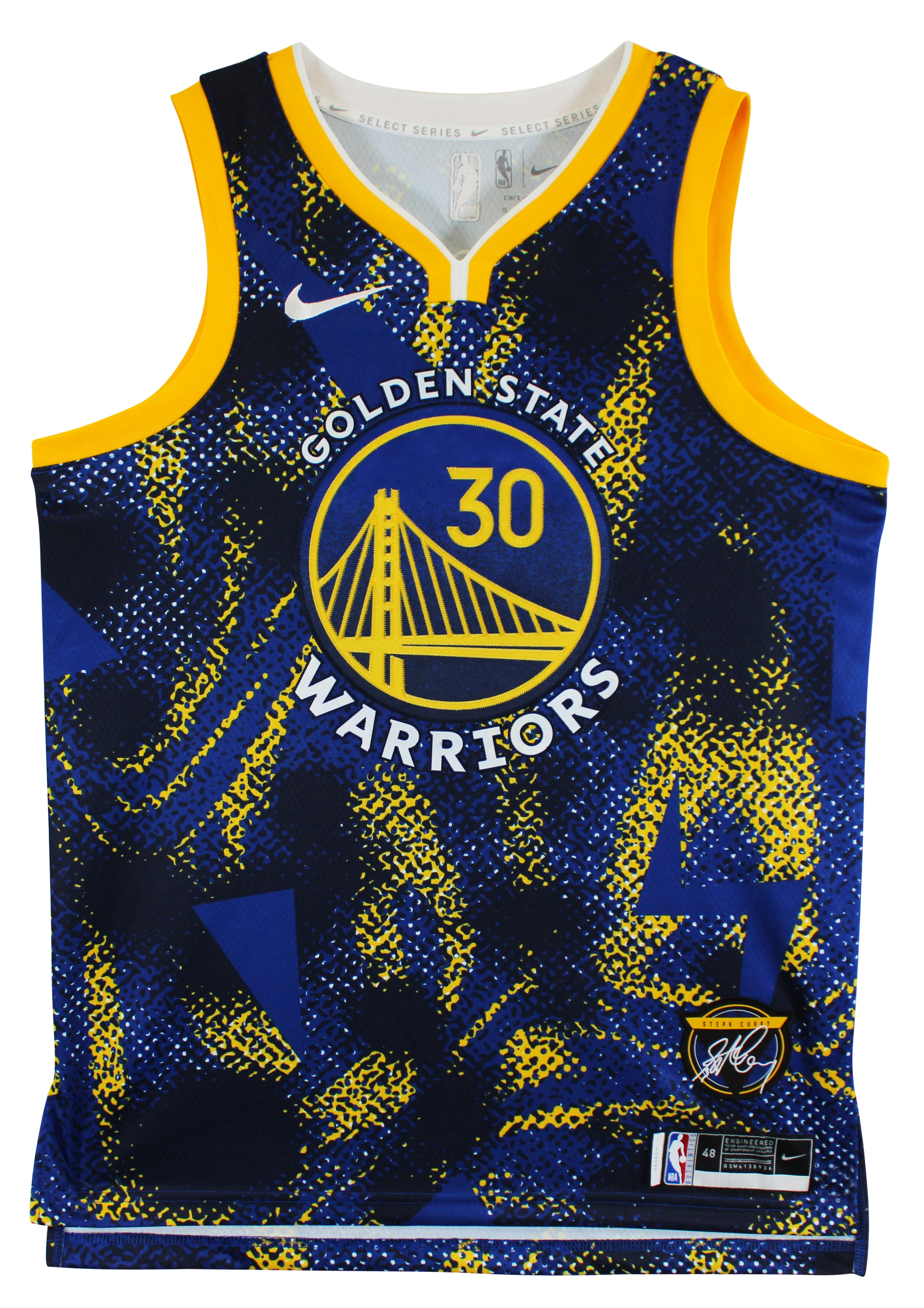 Warriors Stephen Curry Authentic Signed Blue Nike Select Jersey BAS Witnessed - Image 5
