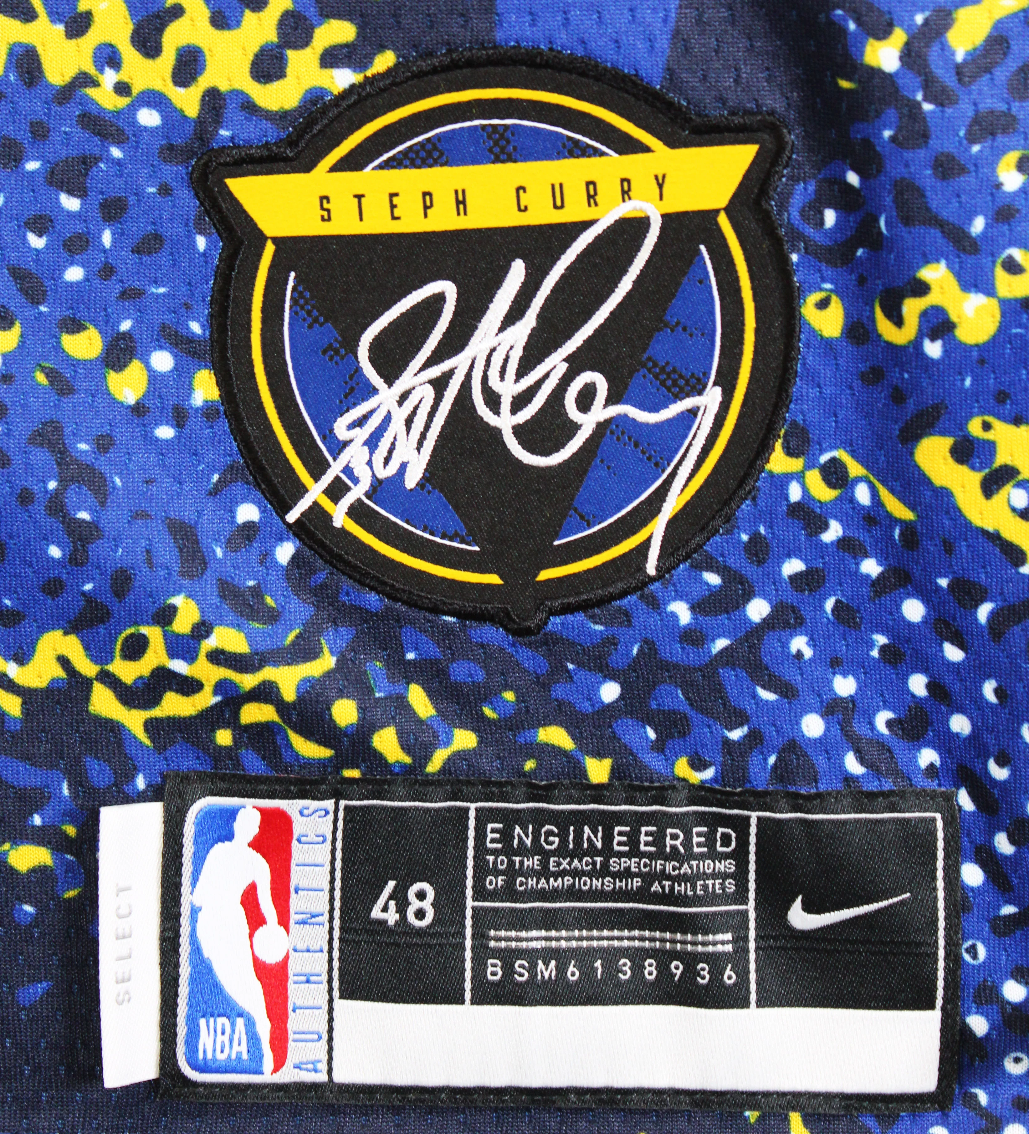 Warriors Stephen Curry Authentic Signed Blue Nike Select Jersey BAS Witnessed - Image 7