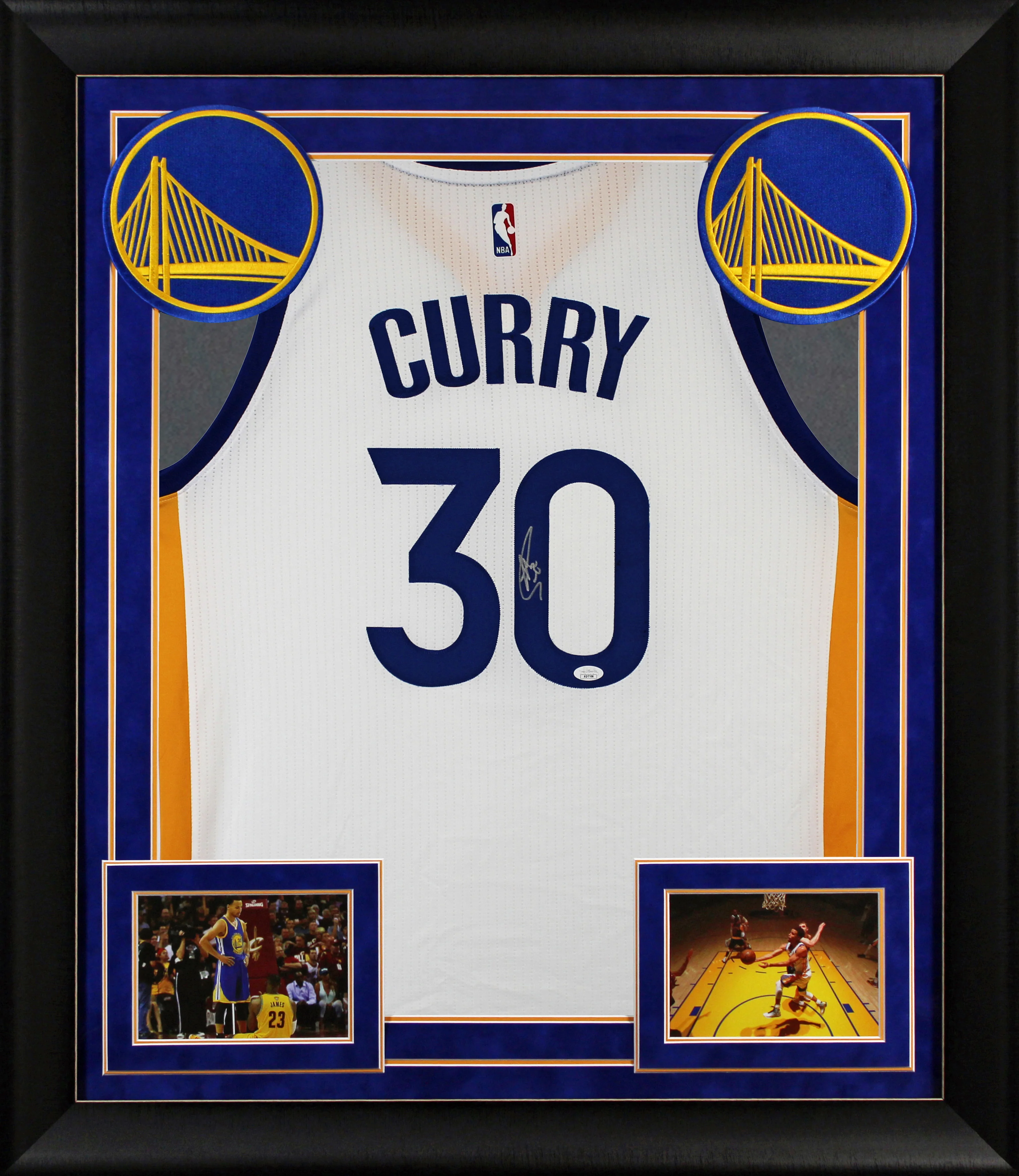Warriors Stephen Curry Authentic Signed White Adidas The Bay Framed Jersey JSA - Image 2