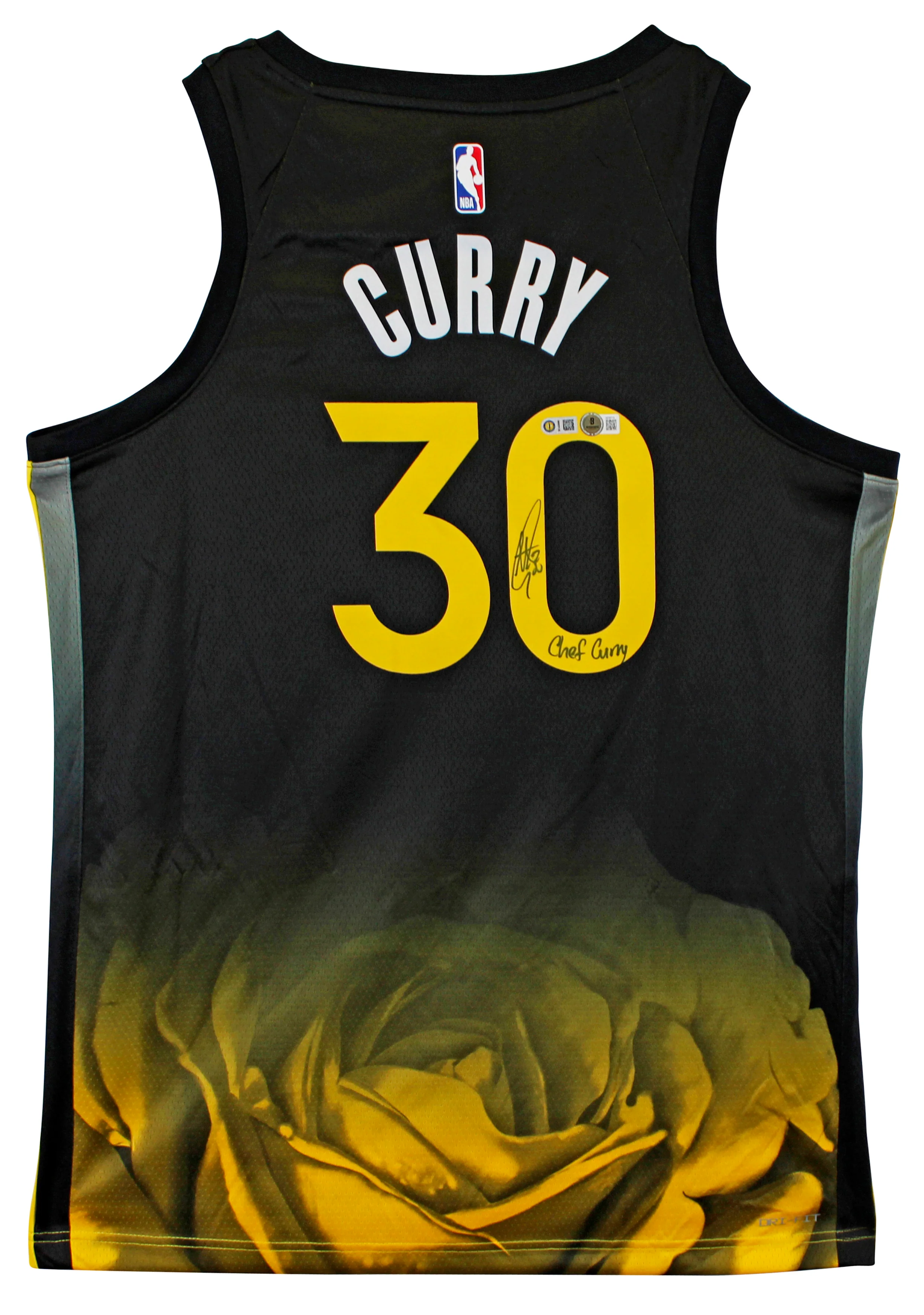 Warriors Stephen Curry "Chef Curry" Signed Black Nike Rose City Ed. Jersey BAS - Image 3