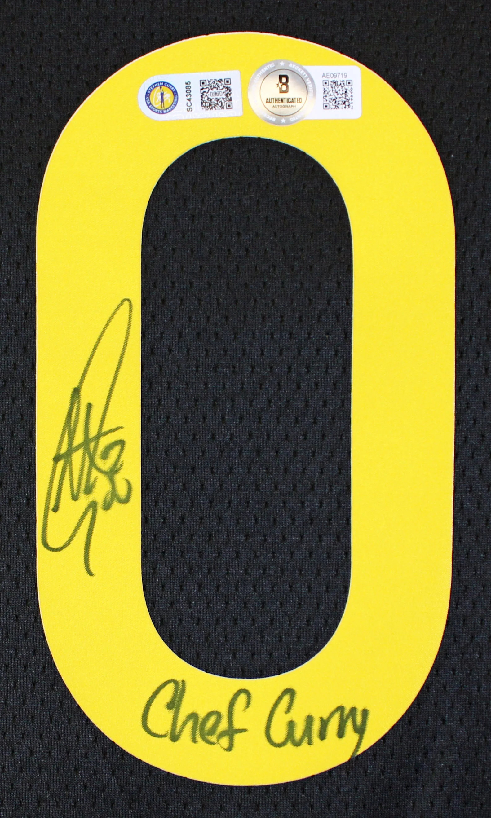 Warriors Stephen Curry "Chef Curry" Signed Black Nike Rose City Ed. Jersey BAS - Image 4