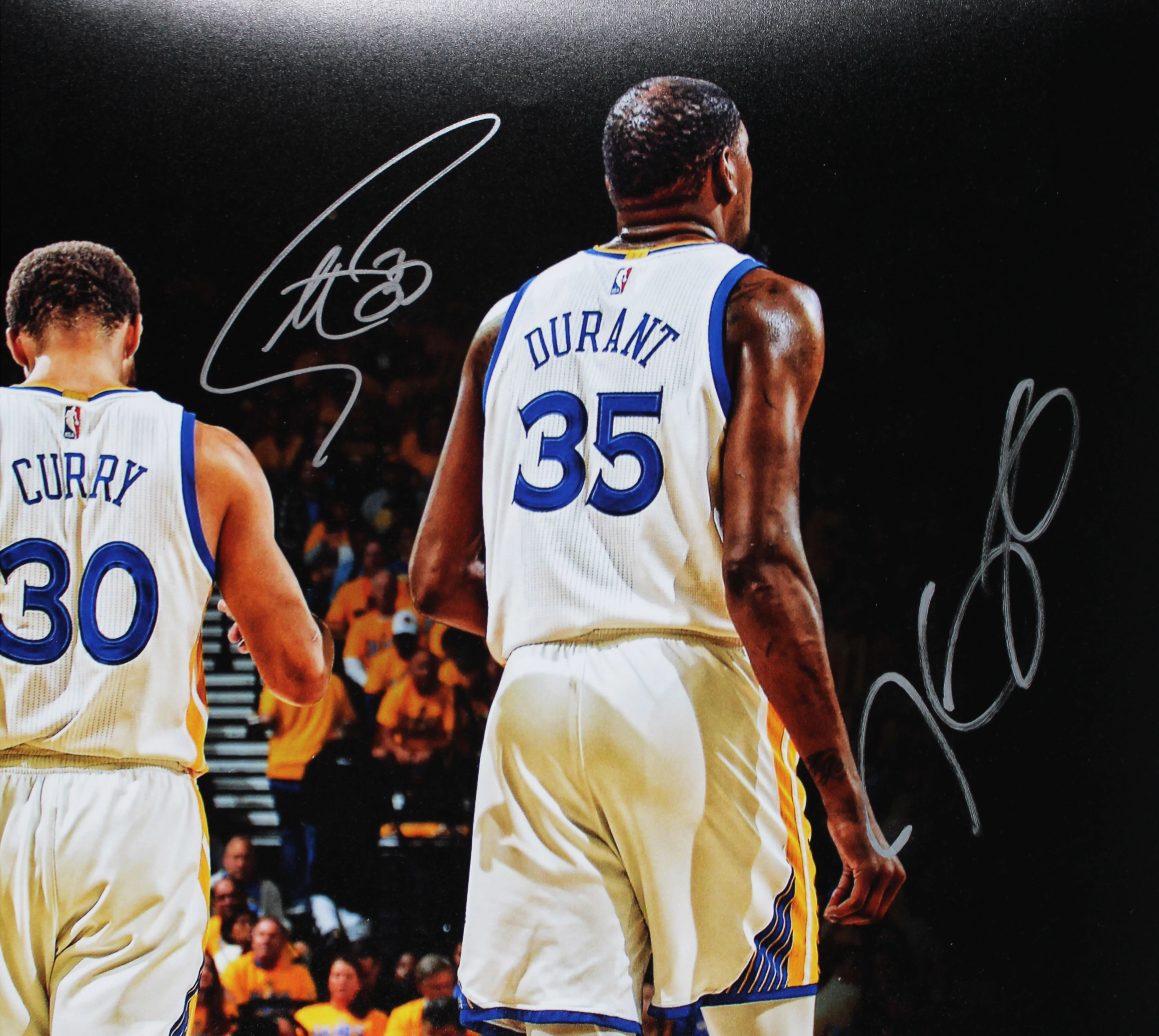 Warriors Stephen Curry, Kevin Durant & Klay Thompson Signed 16x20 Photo BAS - Image 4