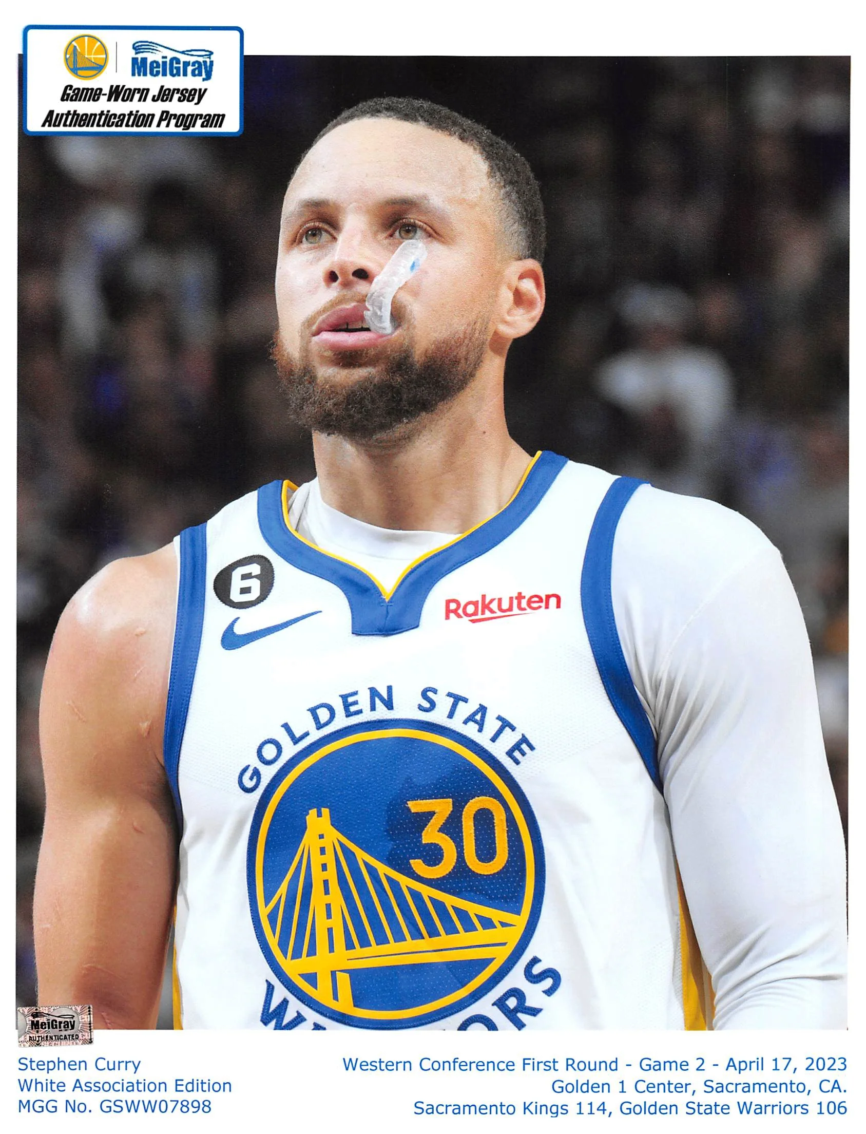 Warriors Stephen Curry Photo Matched 4/17/23 Game Worn White Nike Jersey NBA LOA - Image 10