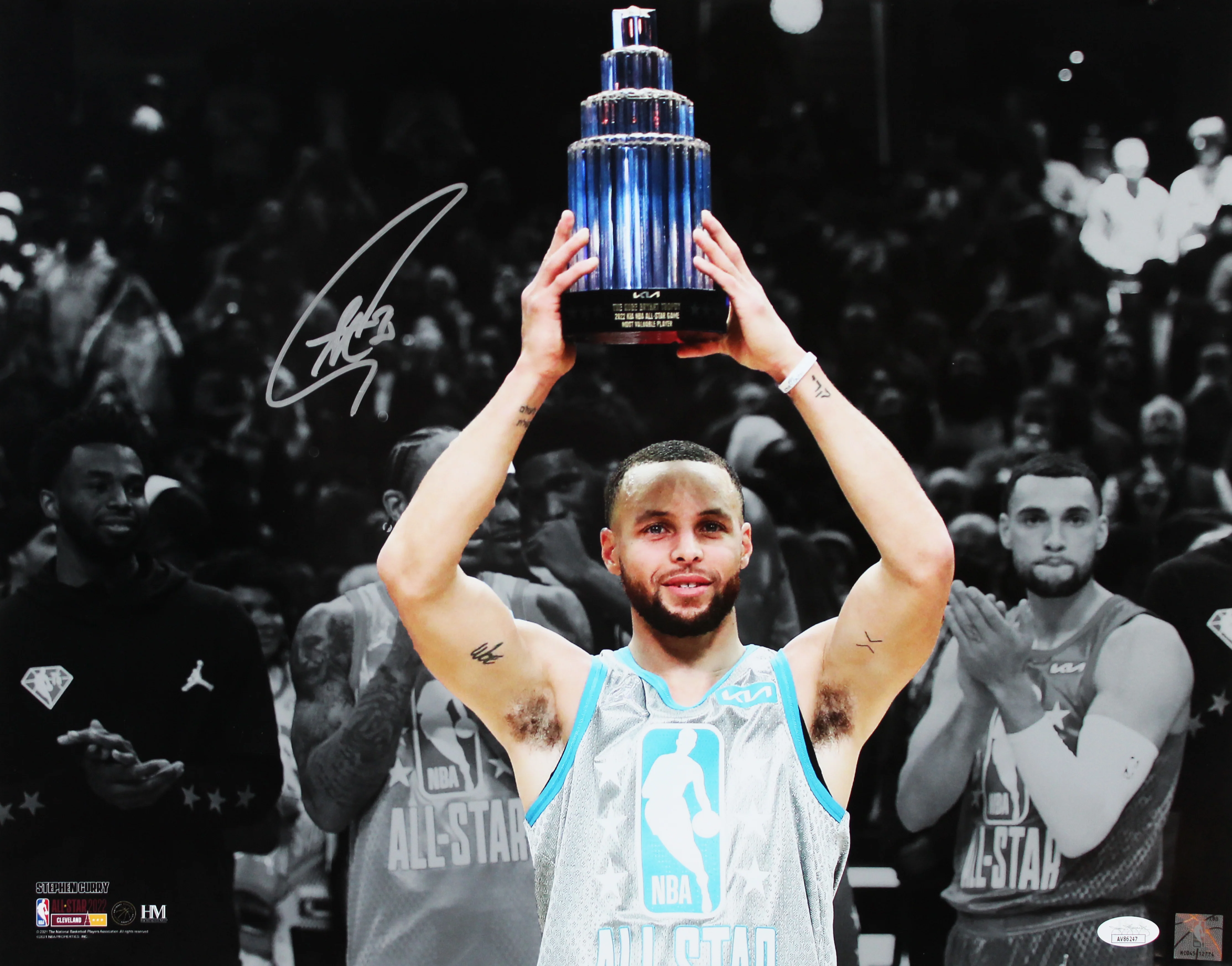 Warriors Stephen Curry Signed 16x20 Framed 2022 ASG Spotlight Photo JSA - Image 3