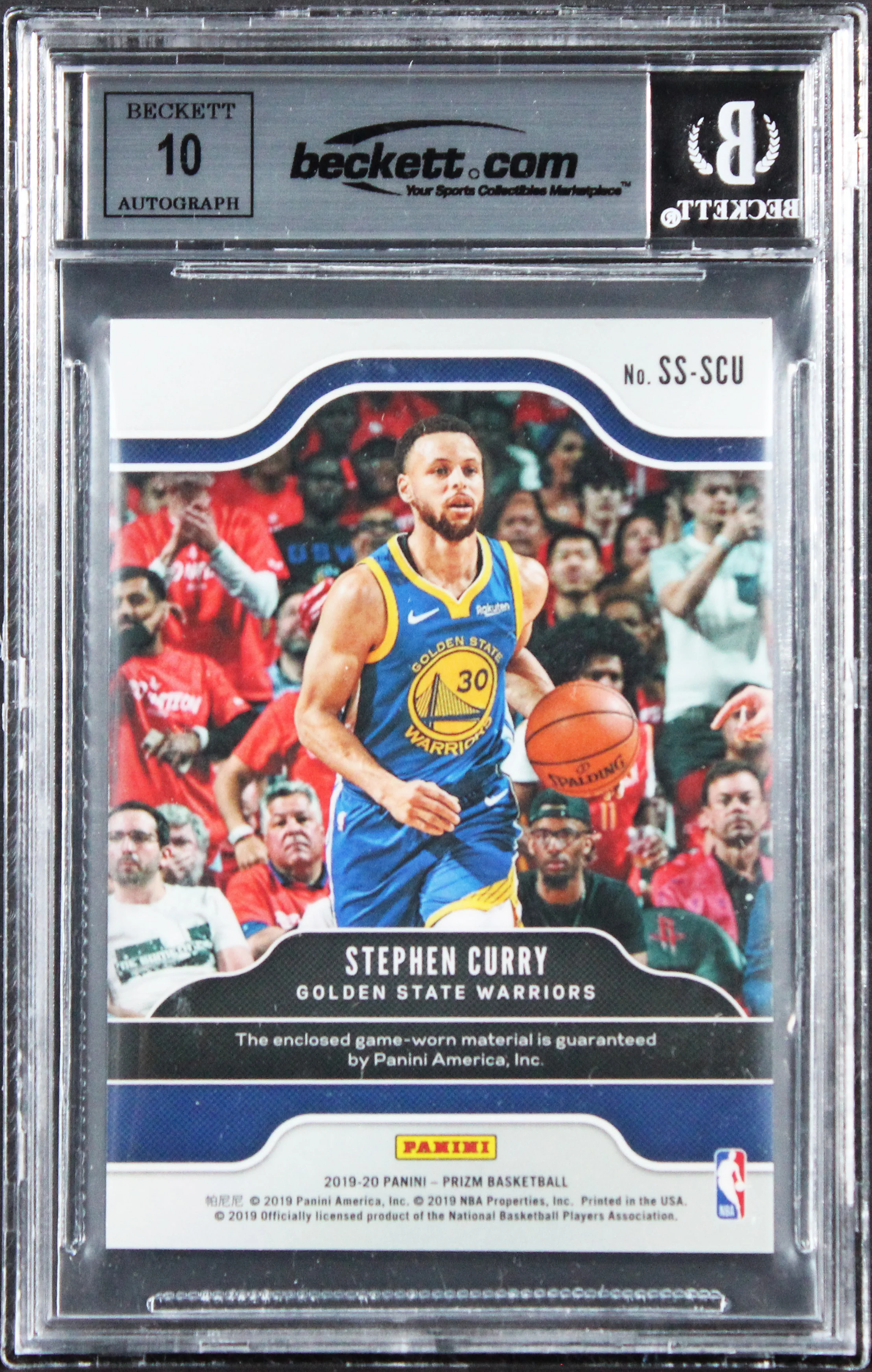 Warriors Stephen Curry Signed 2019 Panini Prizm SS #93 Card Auto 10! BAS Slabbed - Image 3