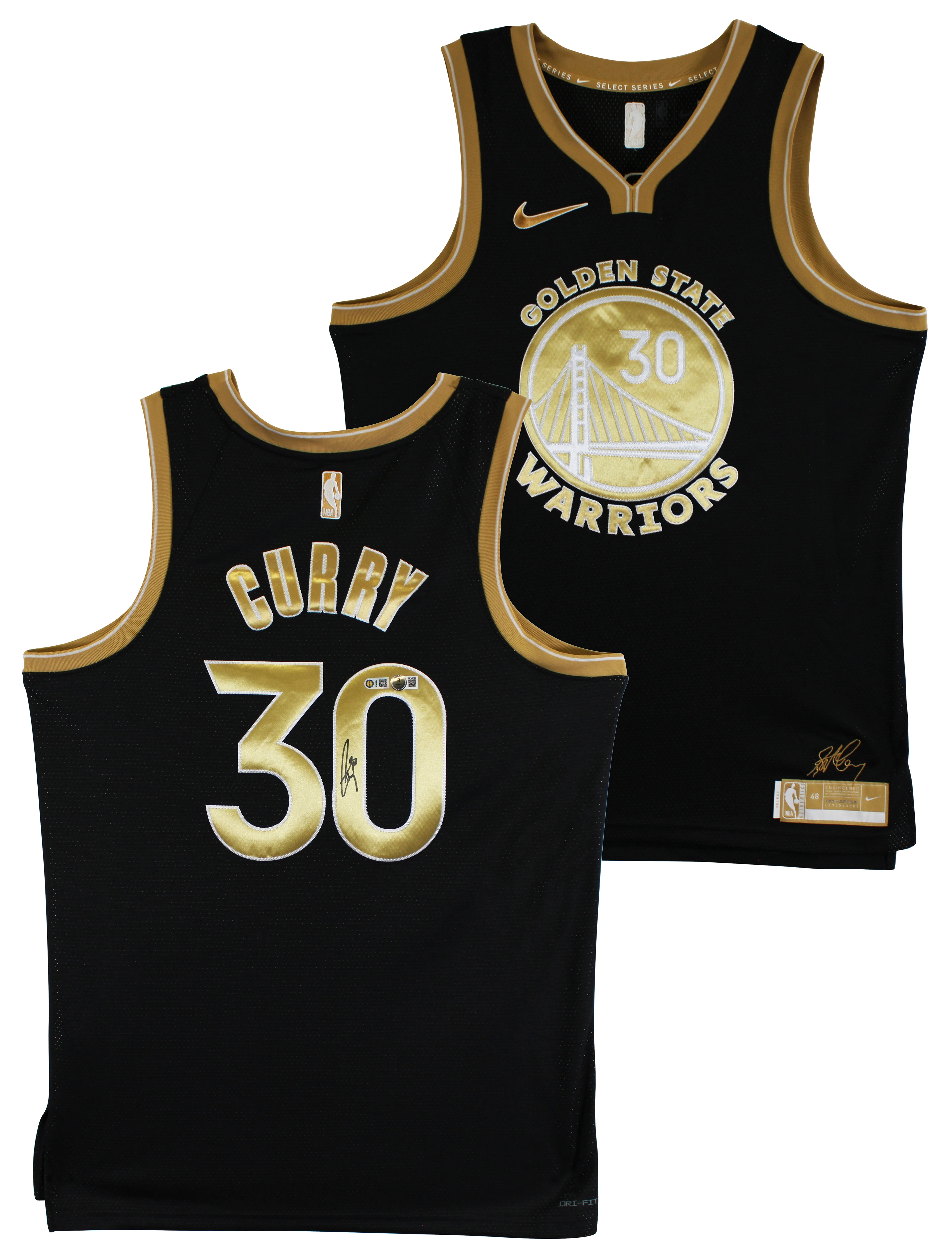 Warriors Stephen Curry Signed Black Jordan Brand Nike SC Edition Jersey BAS Wit - Image 2