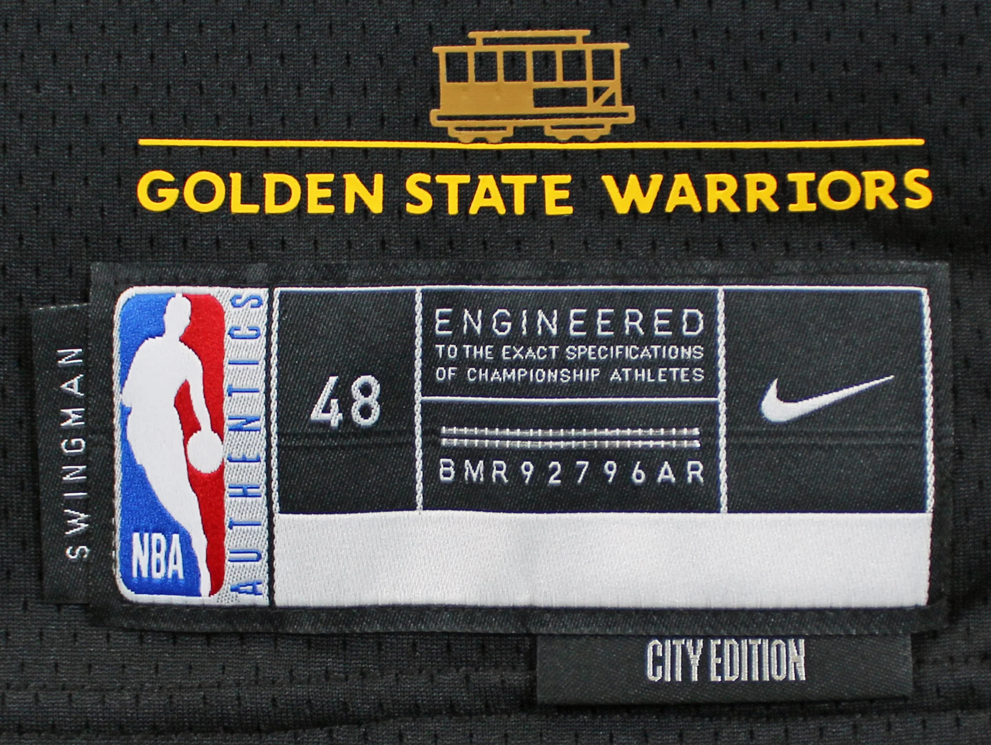 Warriors Stephen Curry Signed Black Nike 2023 City Edition Swingman Jersey JSA - Image 6