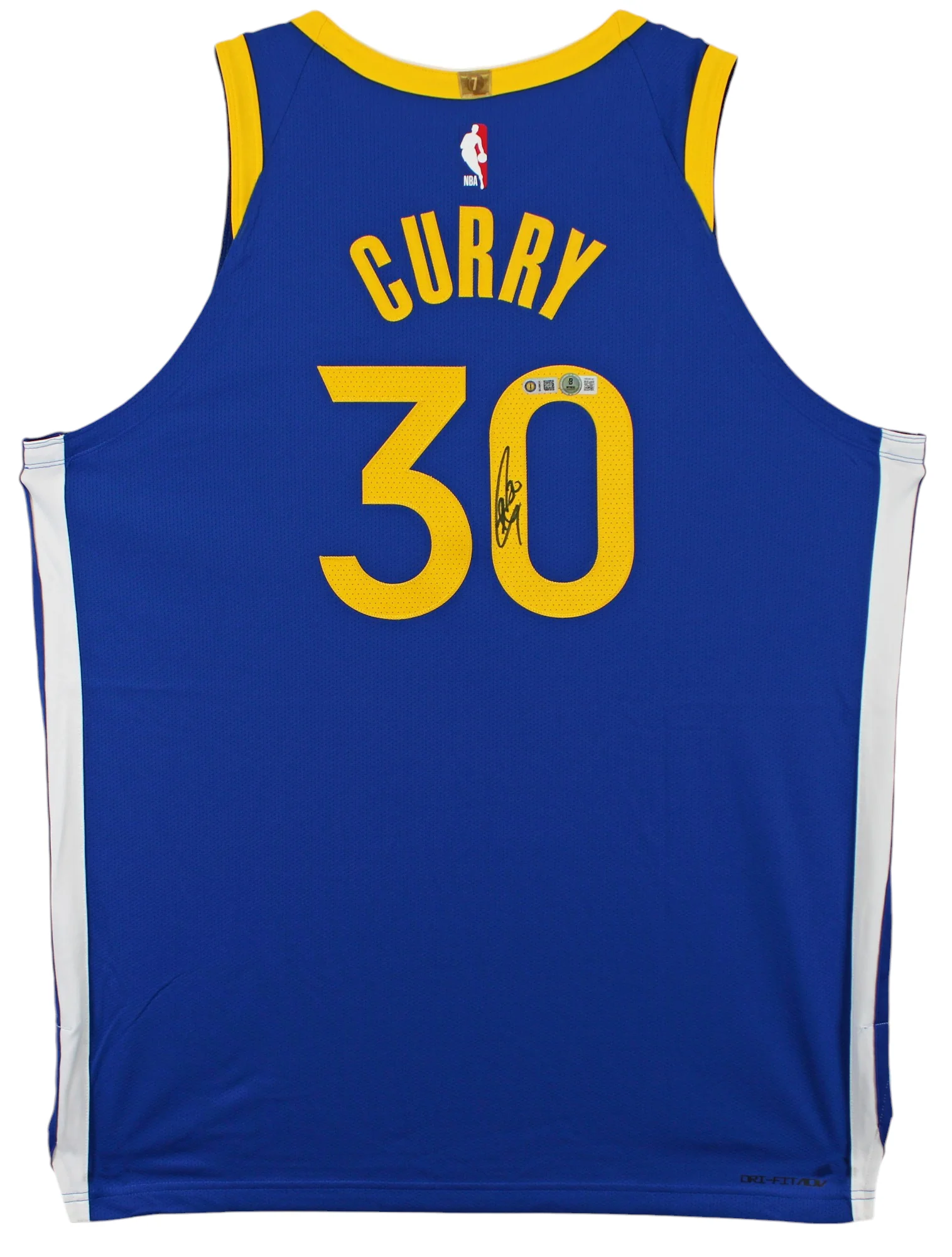 Warriors Stephen Curry Signed Blue Nike Icon Edition Authentic Jersey BAS Wit - Image 3
