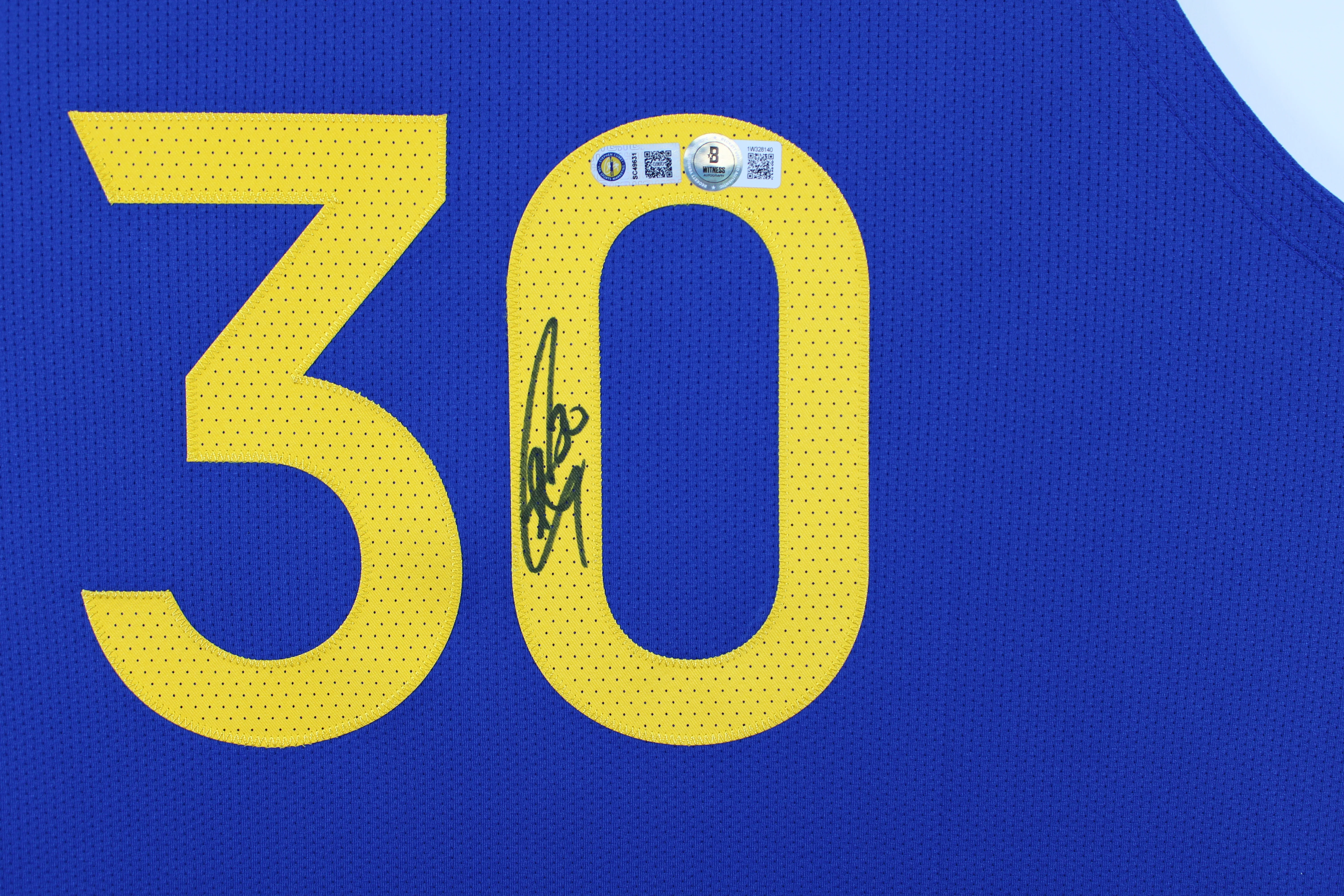 Warriors Stephen Curry Signed Blue Nike Icon Edition Authentic Jersey BAS Wit - Image 6