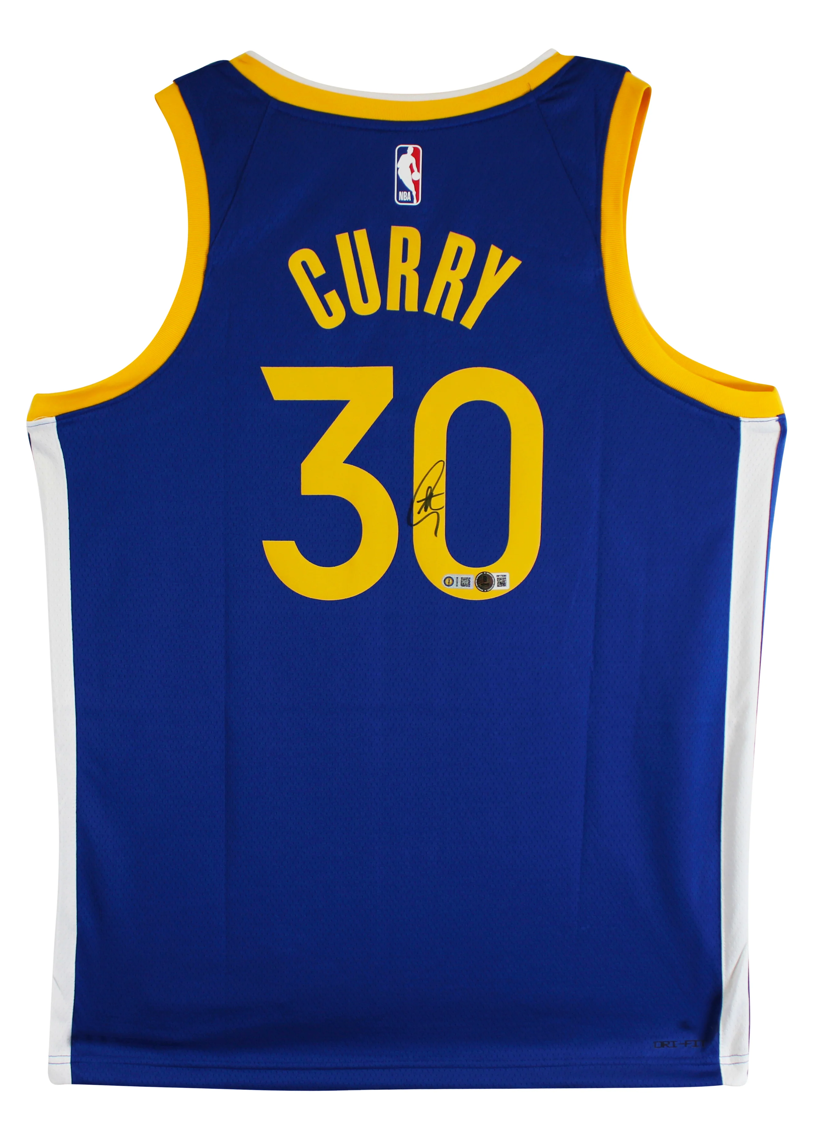 Warriors Stephen Curry Signed Blue Nike Icon Edition Swingman Jersey BAS - Image 3