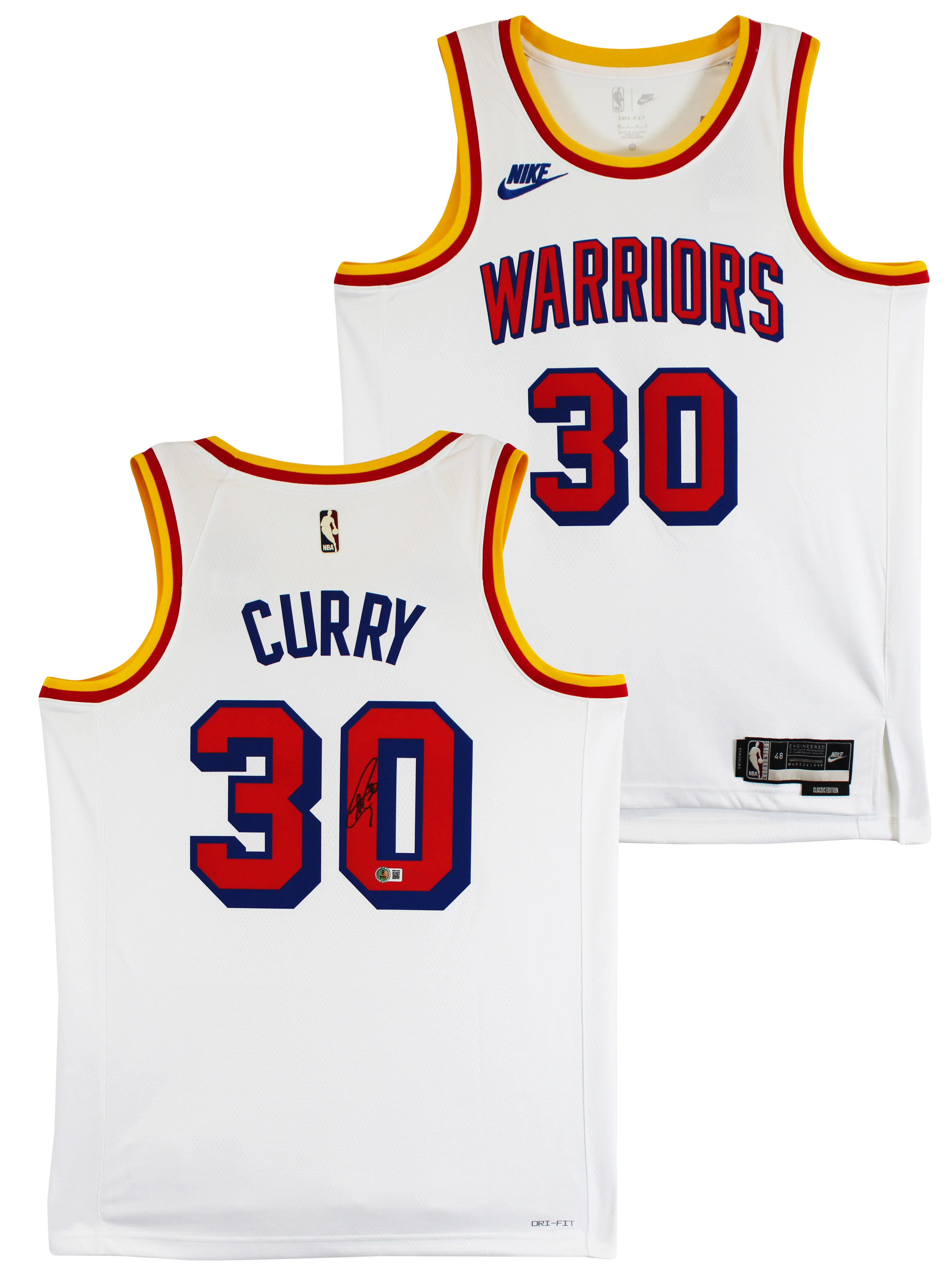 Warriors Stephen Curry Signed White Nike 2024 Classic Ed. Swingman Jersey BAS - Image 2