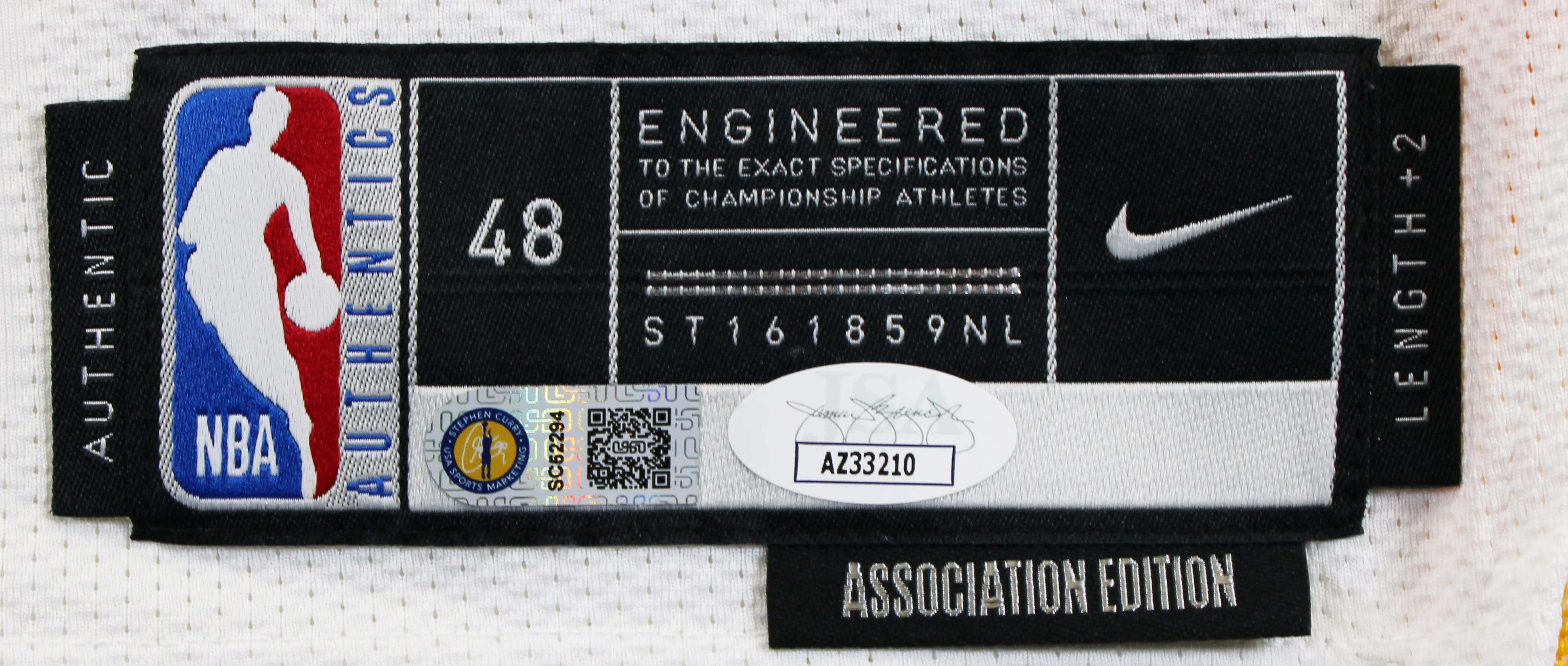 Warriors Stephen Curry Signed White Nike Association Ed Authentic Jersey JSA 1 - Image 9