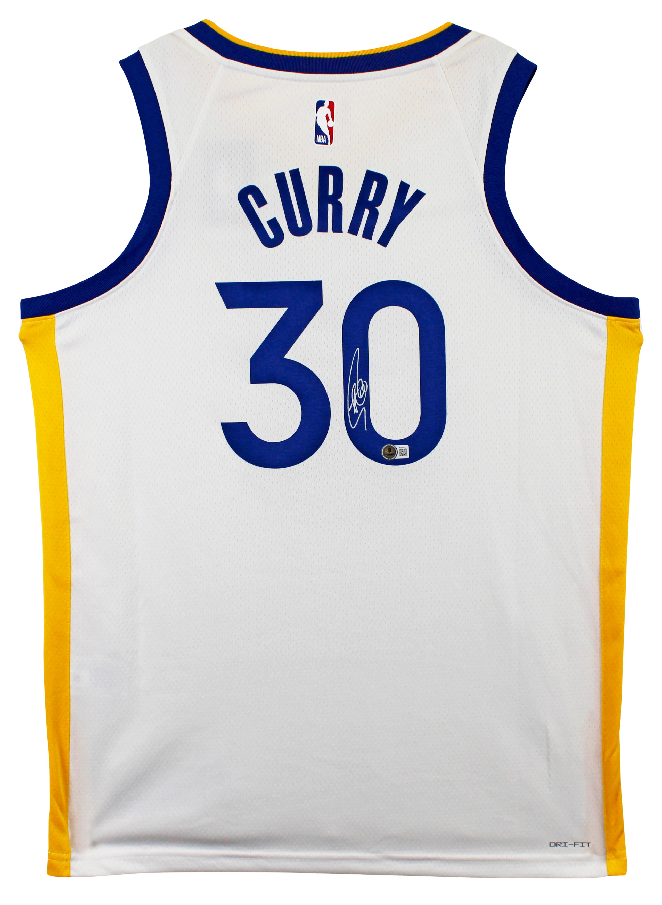 Warriors Stephen Curry Signed White Nike Association Edition Swingman Jersey BAS - Image 3