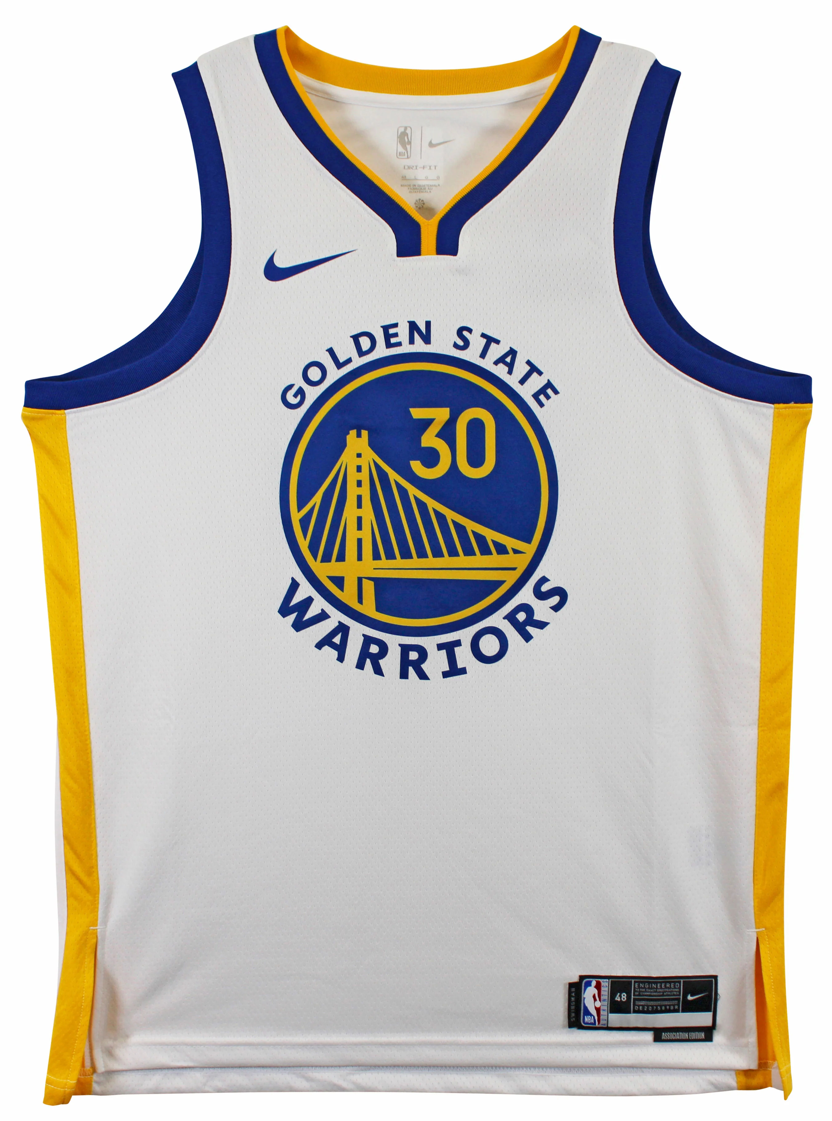 Warriors Stephen Curry Signed White Nike Association Edition Swingman Jersey BAS - Image 5