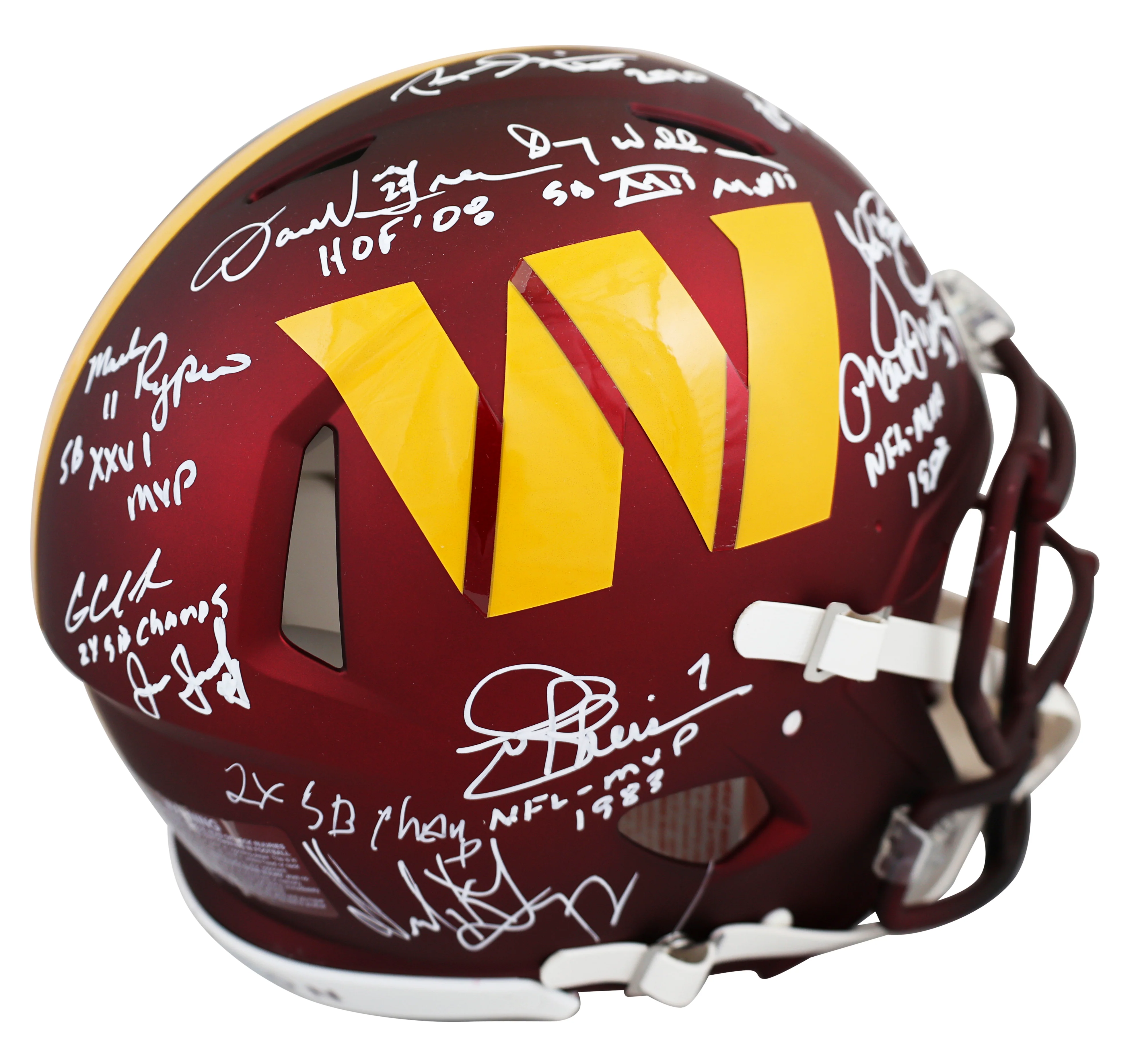 Washington (11) Green, Riggins +8 Signed F/S Speed Proline Helmet W/ Case BAS - Image 5