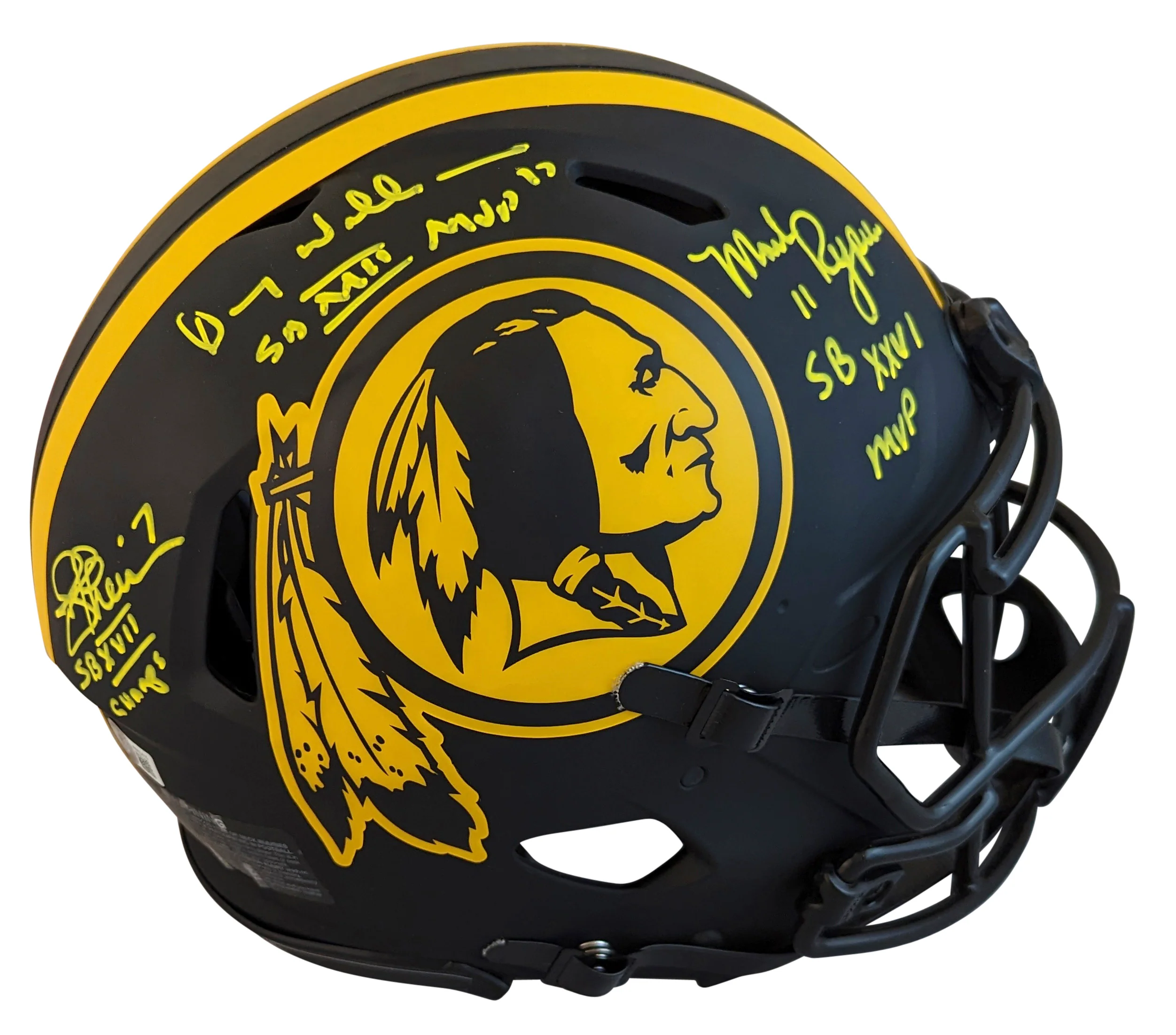 Washington SB QBs (3) Signed Eclipse Full Size Speed Proline Helmet BAS Witness - Image 2