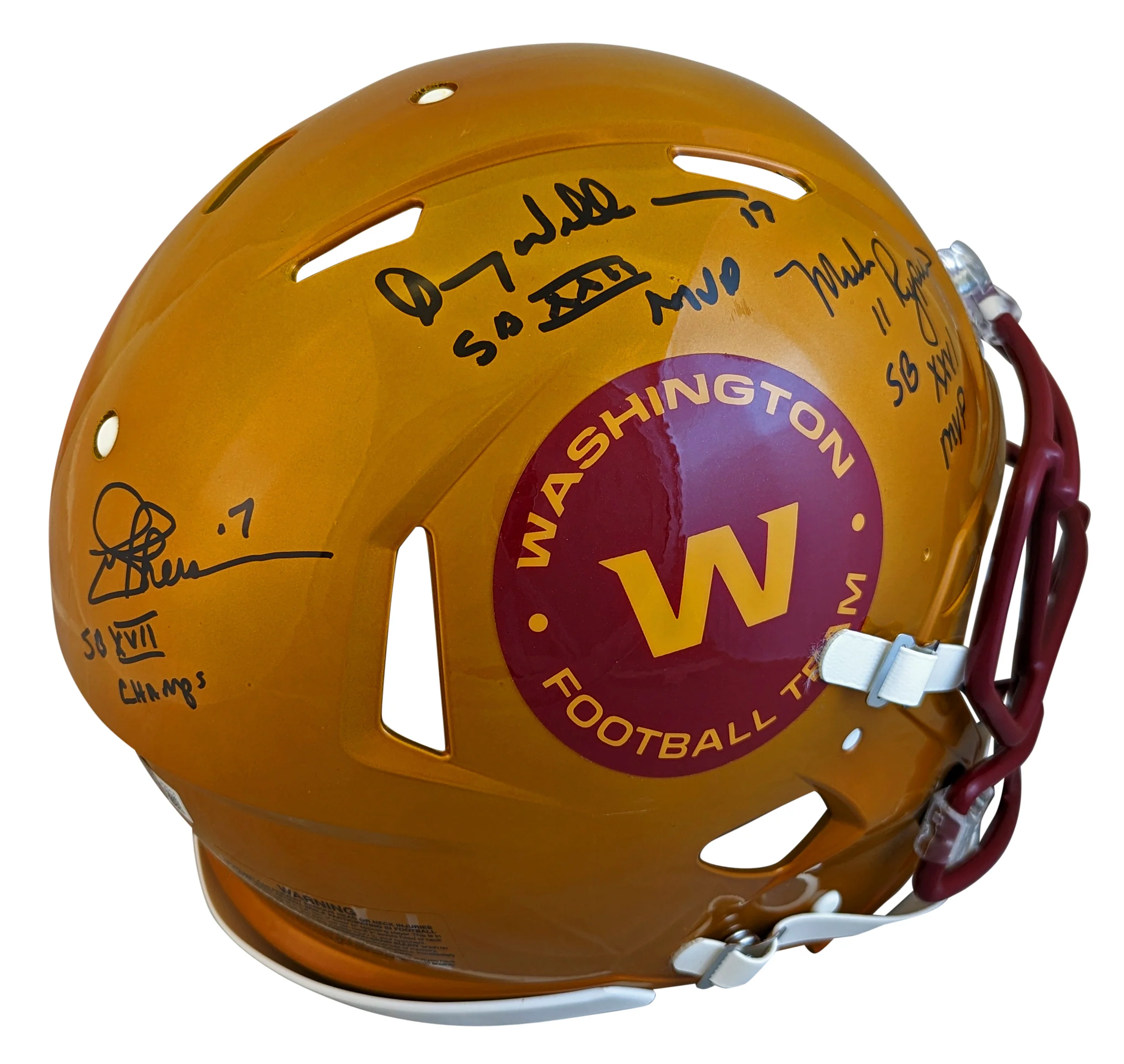 Washington SB QBs (3) Signed Flash Full Size Speed Proline Helmet BAS Witnessed - Image 2