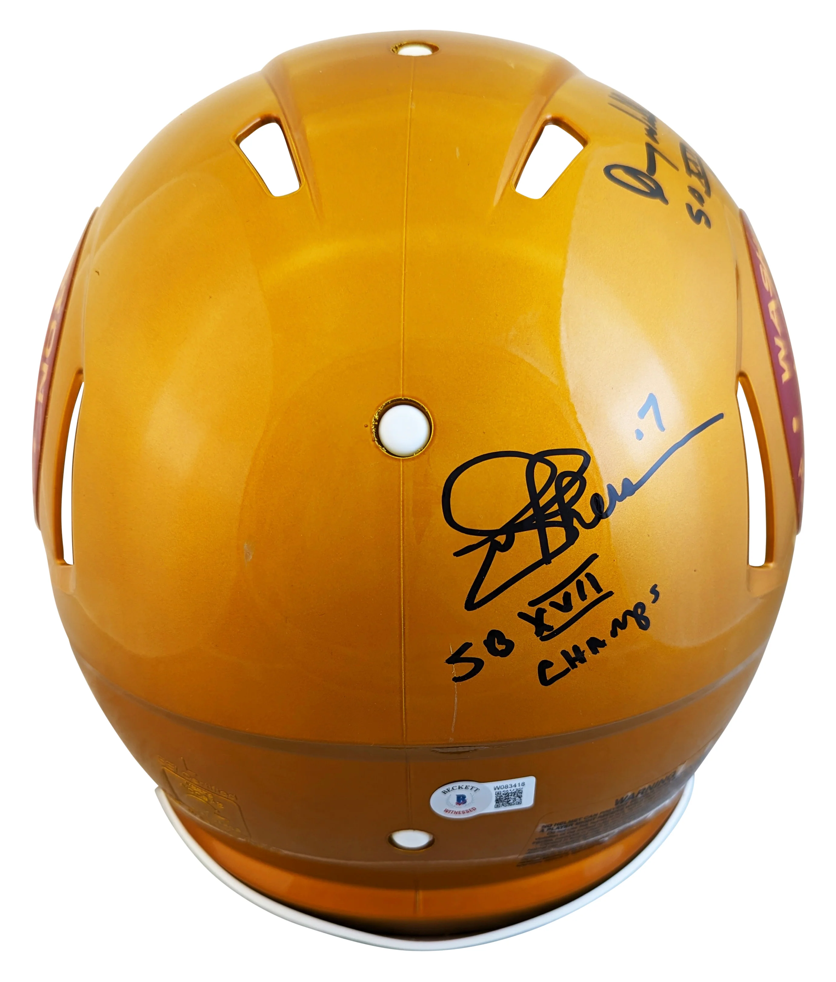 Washington SB QBs (3) Signed Flash Full Size Speed Proline Helmet BAS Witnessed - Image 4