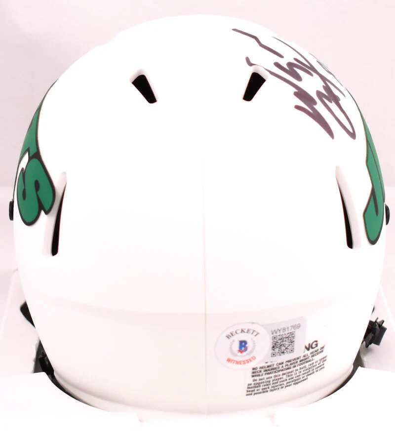 Wayne Chrebet Autographed New York Jets Lunar Speed Mini Helmet - Beckett W Holo - Image 3