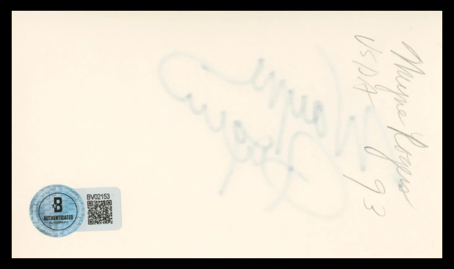 Wayne Rogers M*A*S*H Authentic Signed 3x5 Index Card Autographed BAS #BV02153 - Image 3