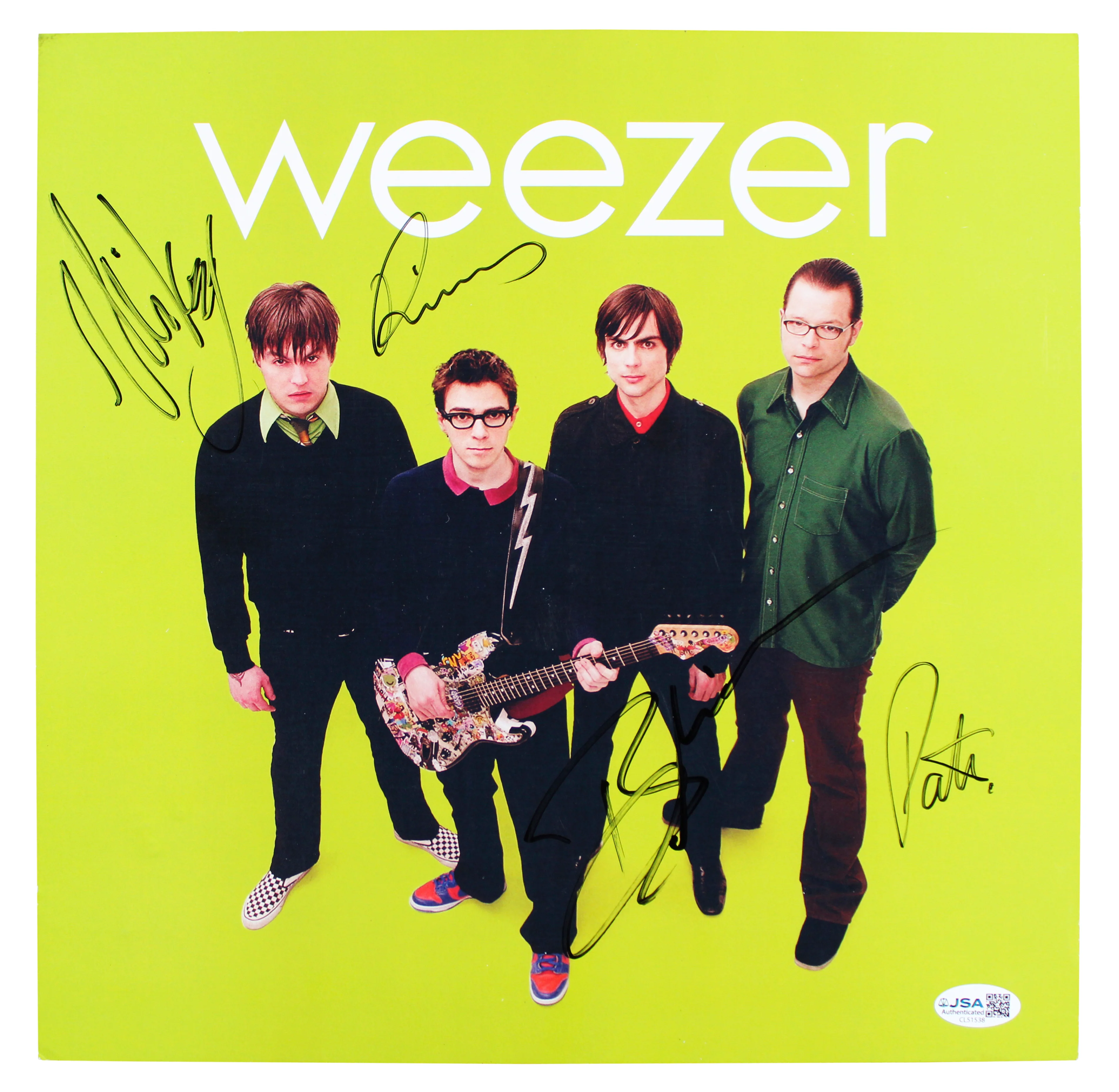 Weezer (4) Cuomo, Welsh, Bell & Wilson Signed Green Album Flat JSA #CL51538 - Image 3