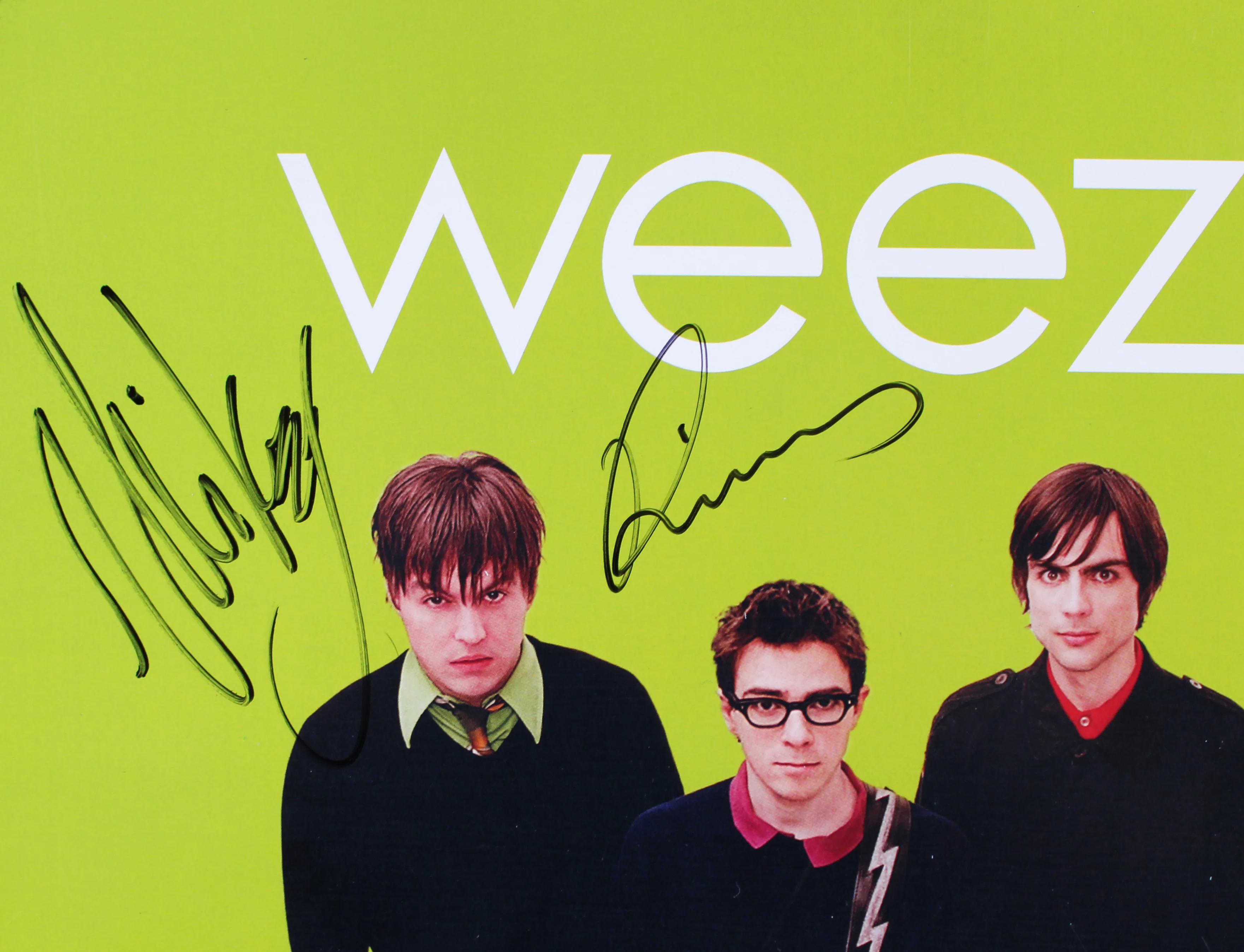 Weezer (4) Cuomo, Welsh, Bell & Wilson Signed Green Album Flat JSA #CL51538 - Image 4