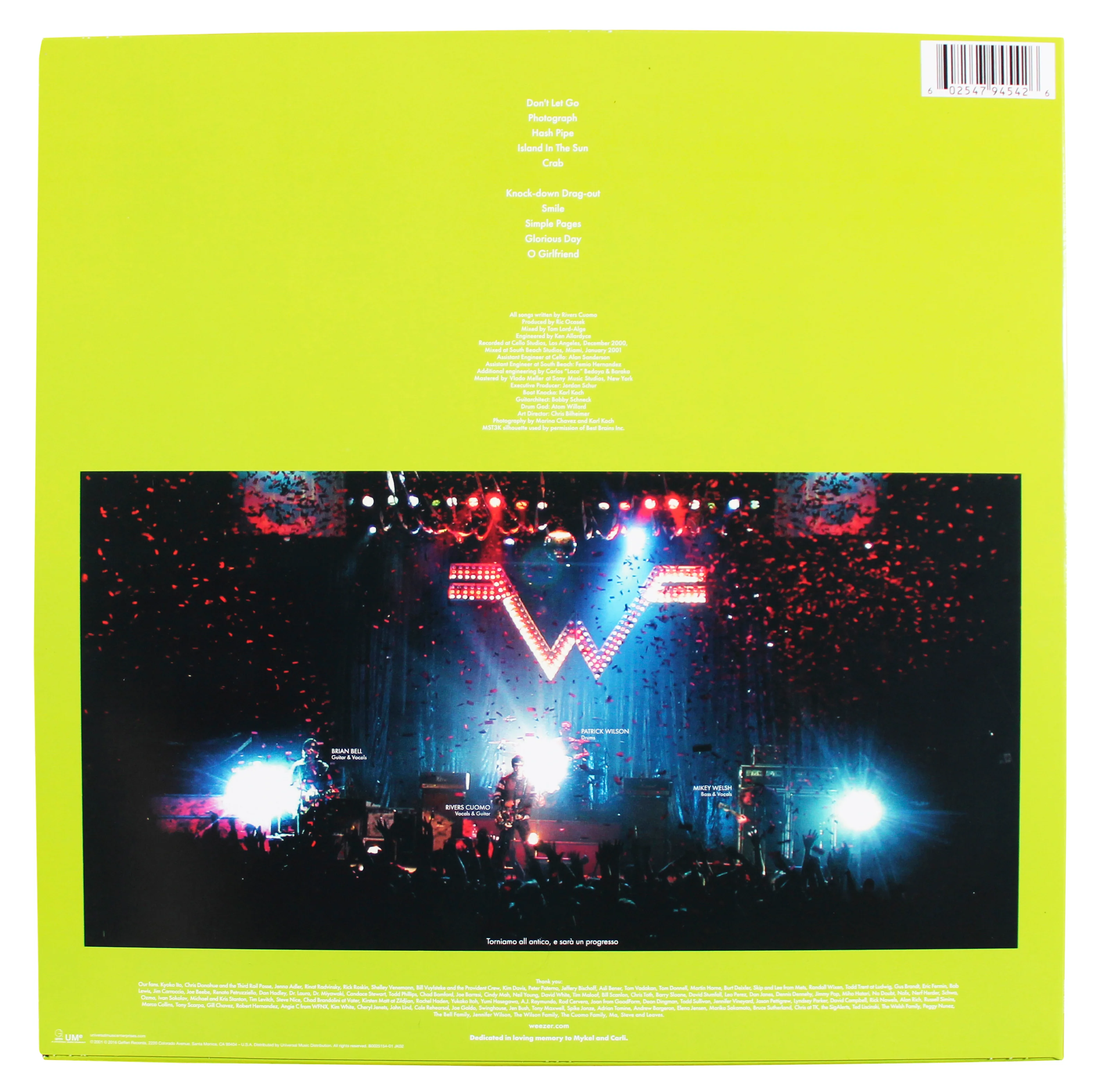 Weezer (4) Cuomo, Welsh, Bell & Wilson Signed Green Album Flat JSA #CL51538 - Image 7