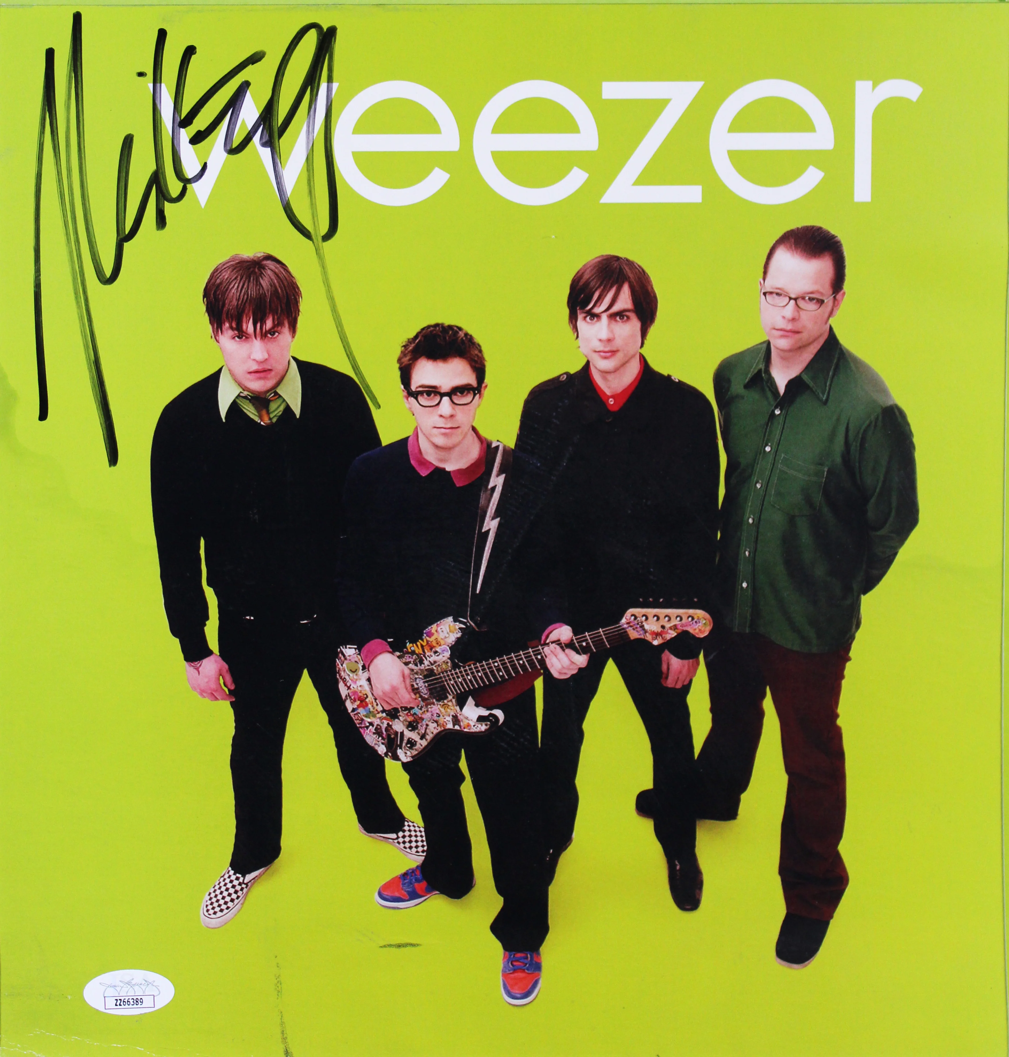 Weezer (4) Cuomo, Wilson, Bell, & Welsh Signed Framed Display JSA #ZZ66389 - Image 3