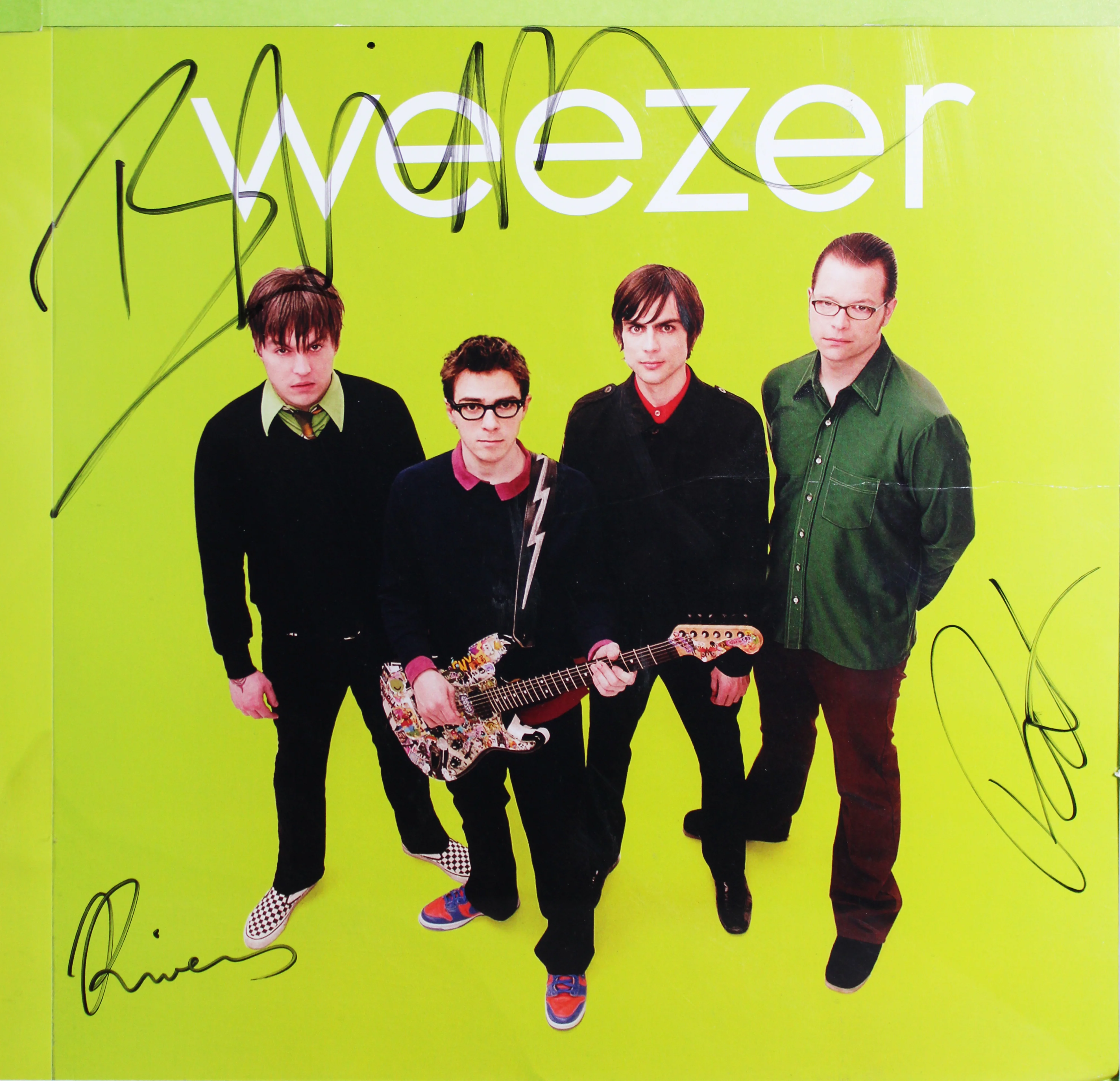 Weezer (4) Cuomo, Wilson, Bell, & Welsh Signed Framed Display JSA #ZZ66389 - Image 4
