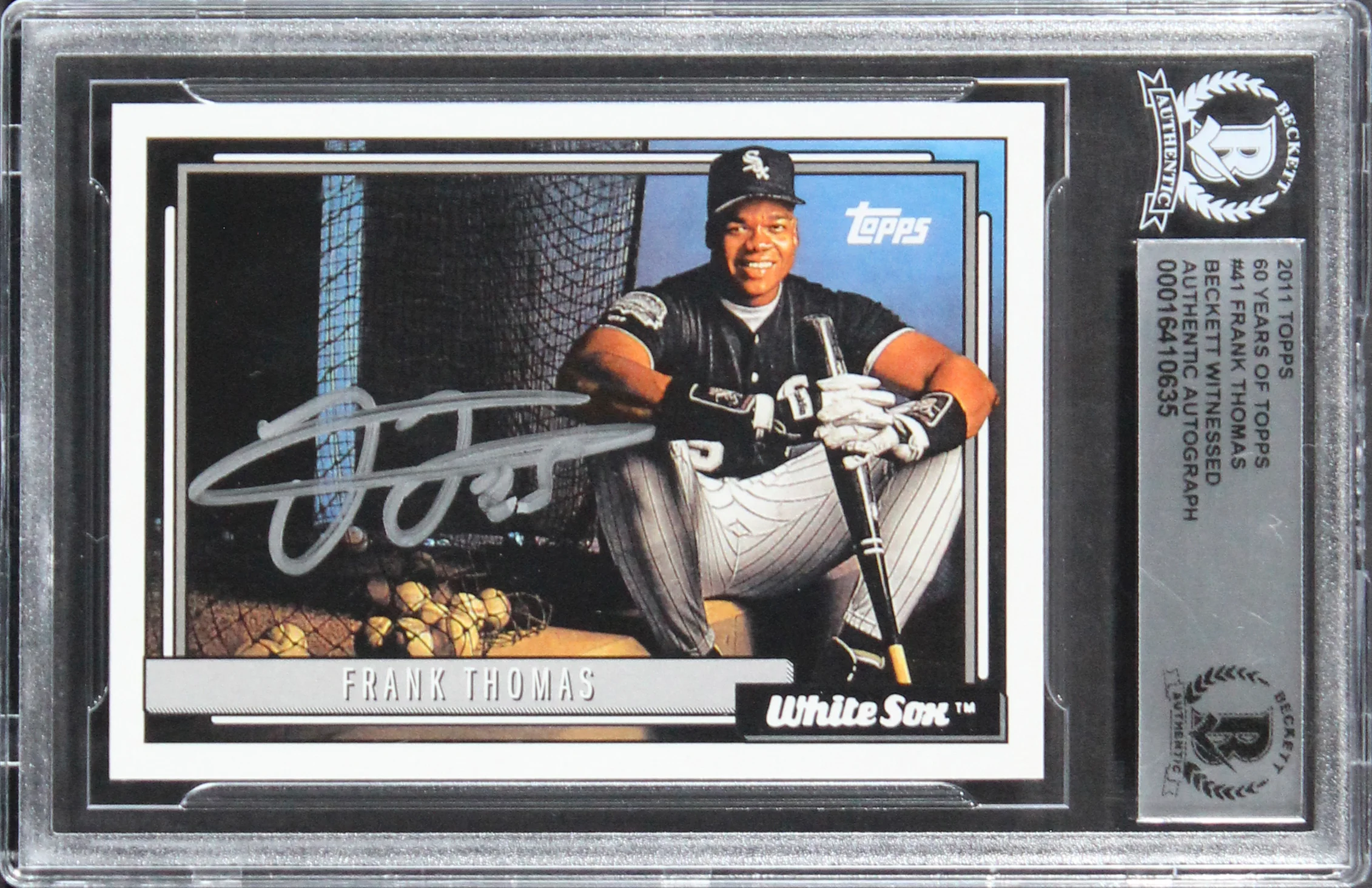 White Sox Frank Thomas Signed 2011 Topps 60 Years of Topps #41 Card BAS Slabbed - Image 2
