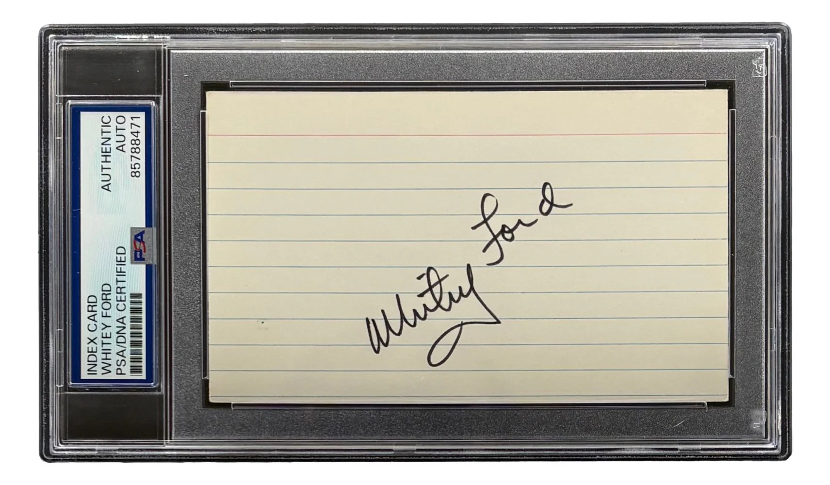 Whitey Ford New York Yankees Signed Index Card PSA/DNA