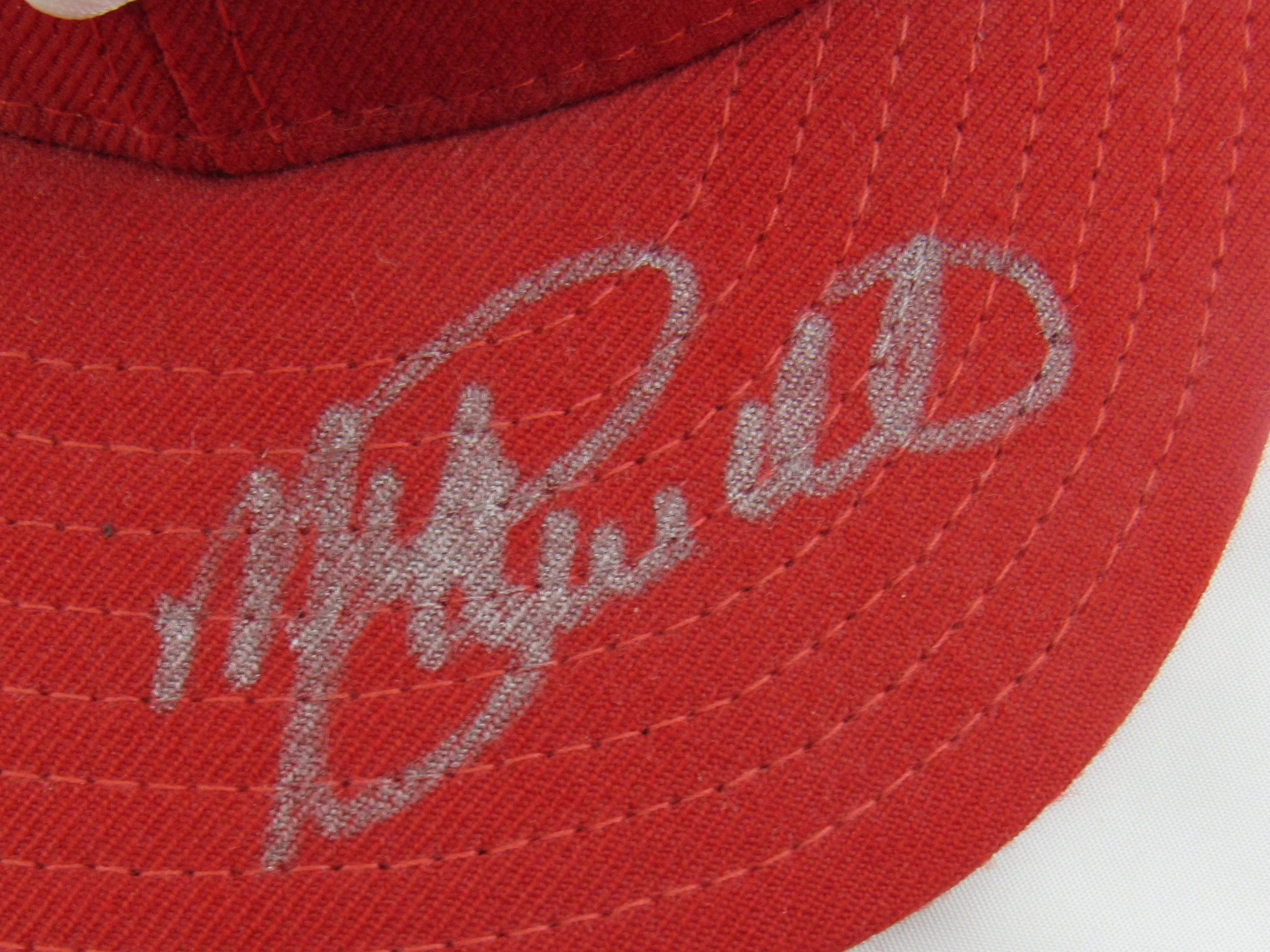 Mike Schmidt Signed Auto Phillies Baseball Hat Fleer Hologram - Image 2