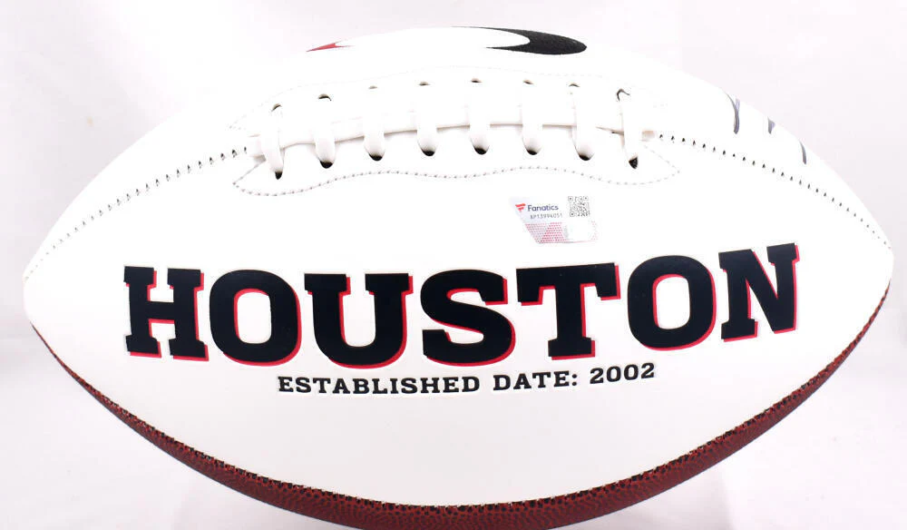 Will Anderson Autographed Houston Texans Logo Football- Fanatics *Black - Image 3