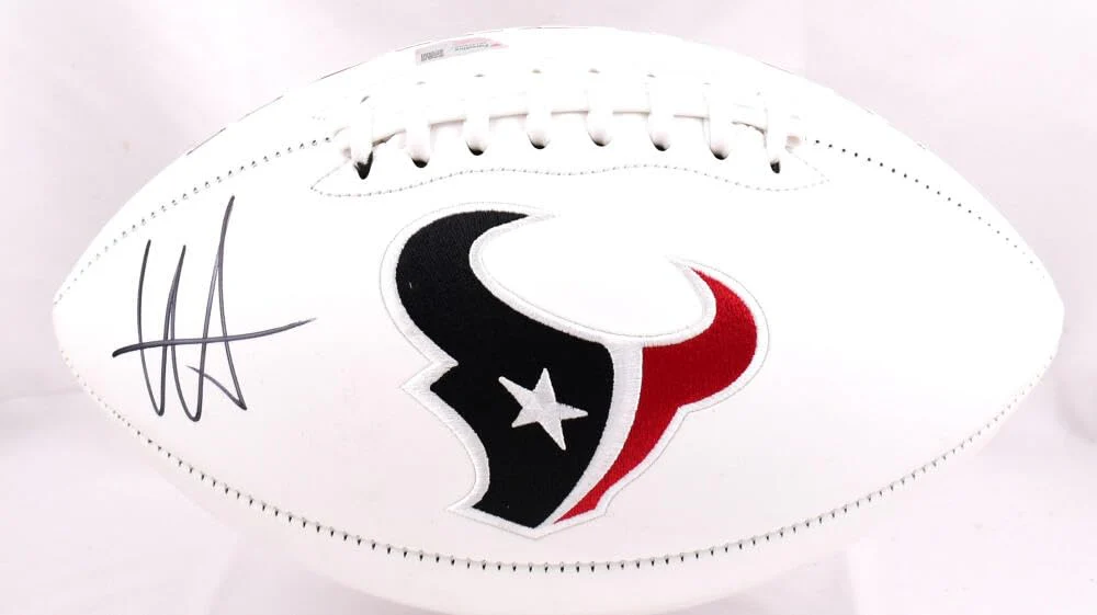 Will Anderson Autographed Houston Texans Logo Football- Fanatics *Black - Image 5