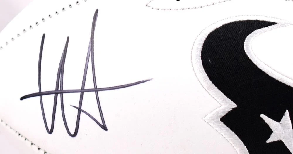 Will Anderson Autographed Houston Texans Logo Football- Fanatics *Black - Image 6
