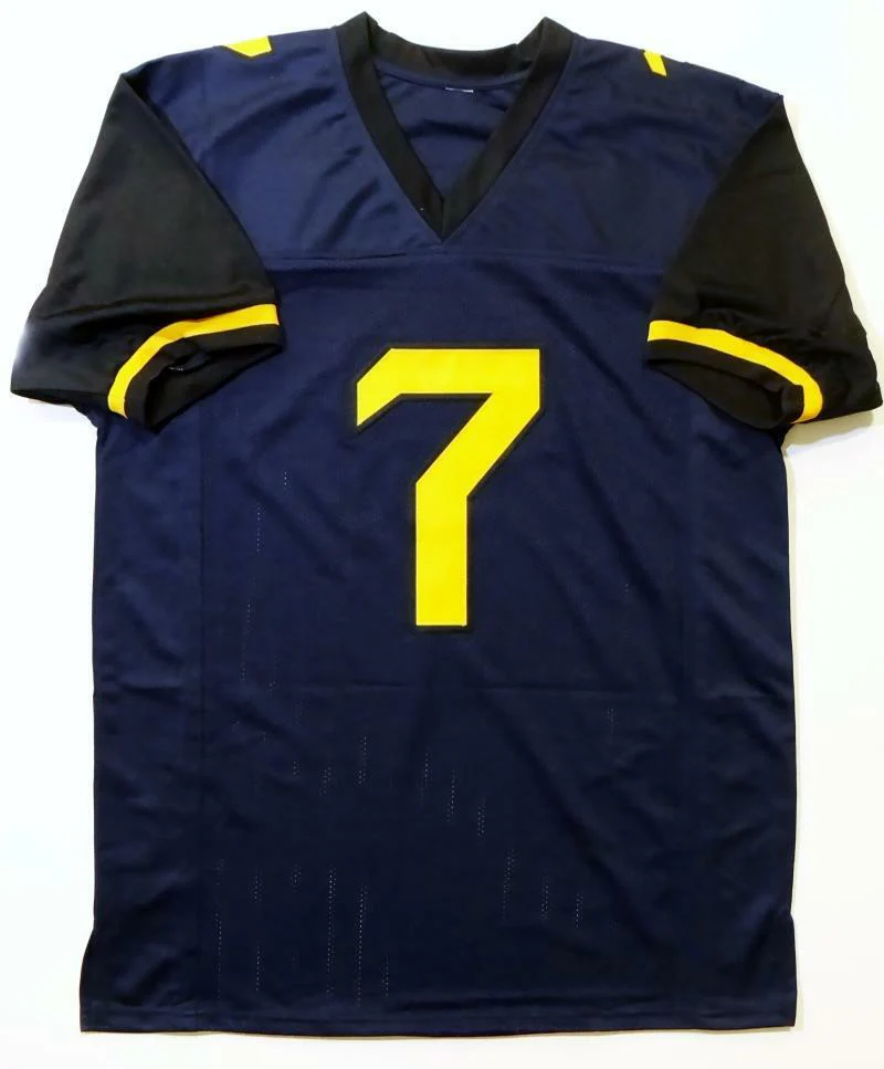 Will Grier Autographed Blue College Style Jersey - JSA W Auth *Black - Image 3