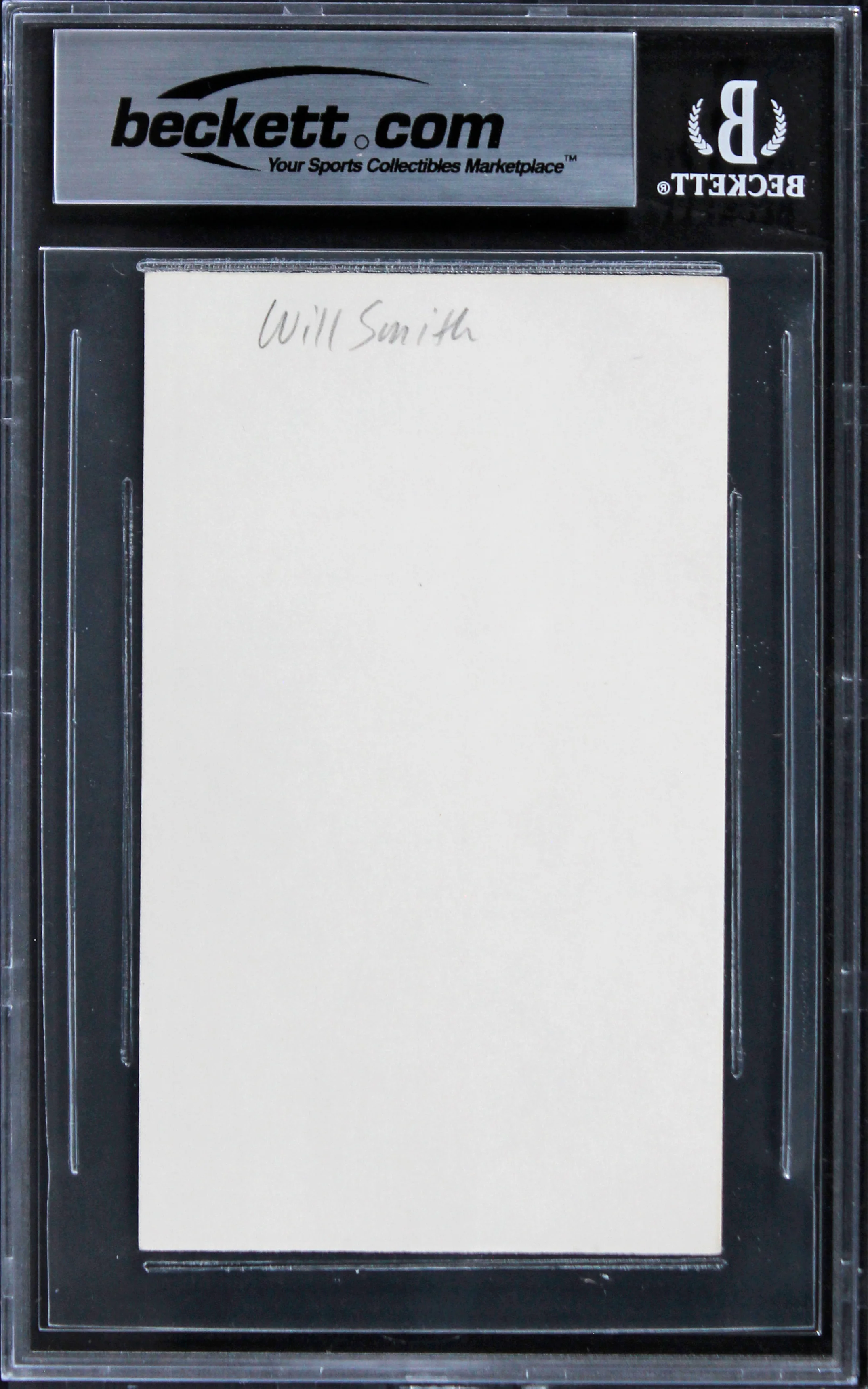 Will Smith Fresh Prince "Love & Peace" Signed 3x5 Index Card BAS Slabbed - Image 3