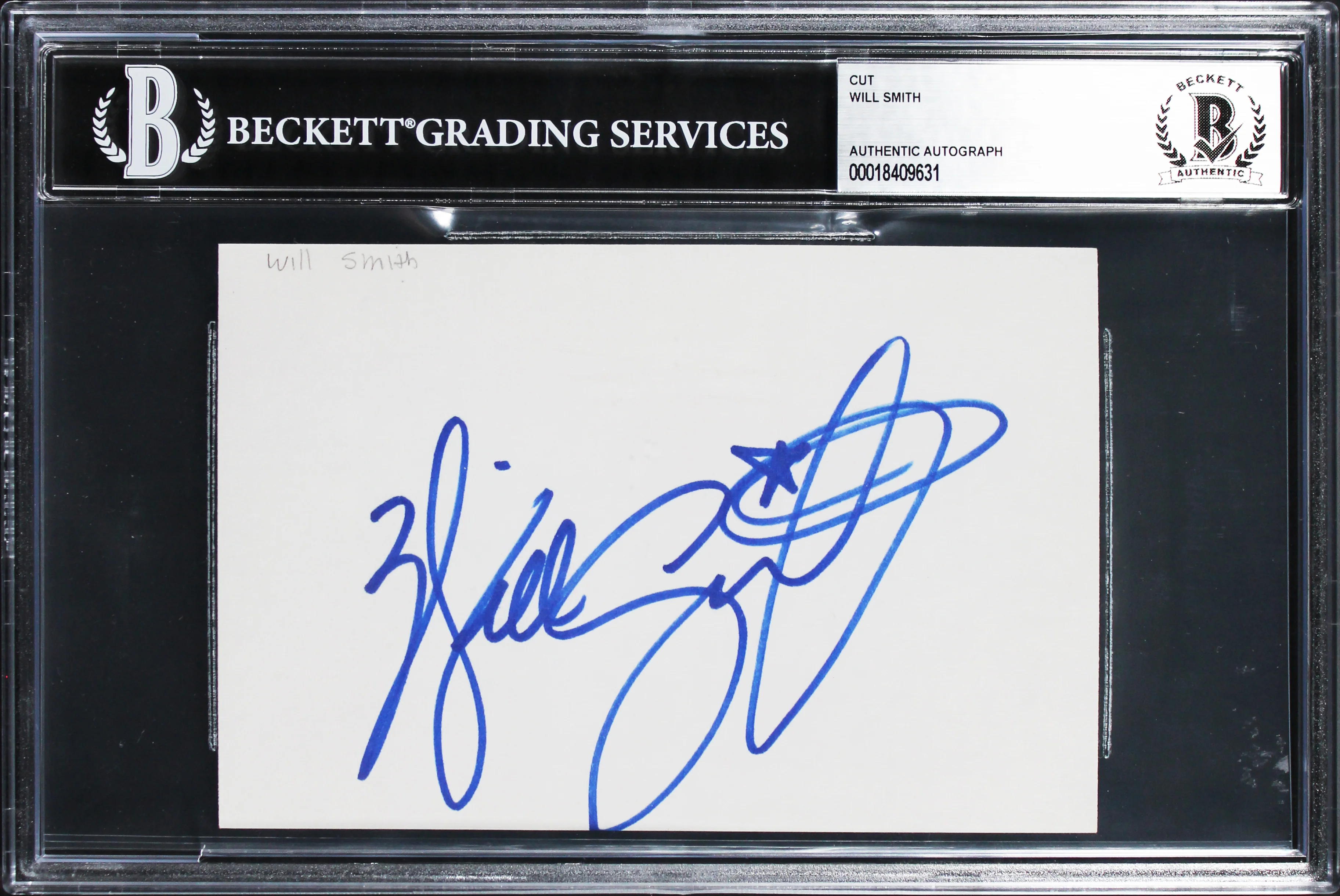 Will Smith Men In Black Authentic Signed 4x6 Index Card Autographed BAS Slabbed - Image 2
