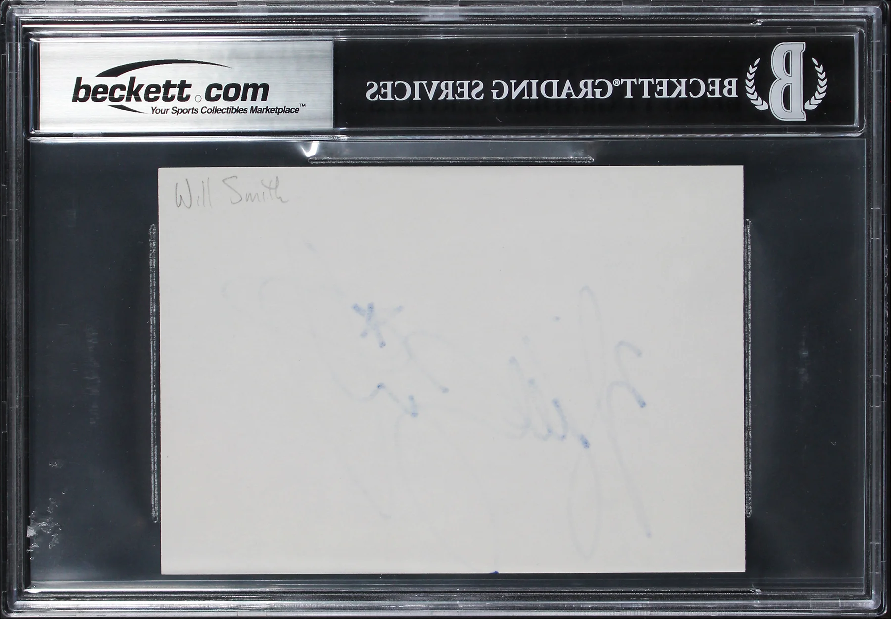 Will Smith Men In Black Authentic Signed 4x6 Index Card Autographed BAS Slabbed - Image 3