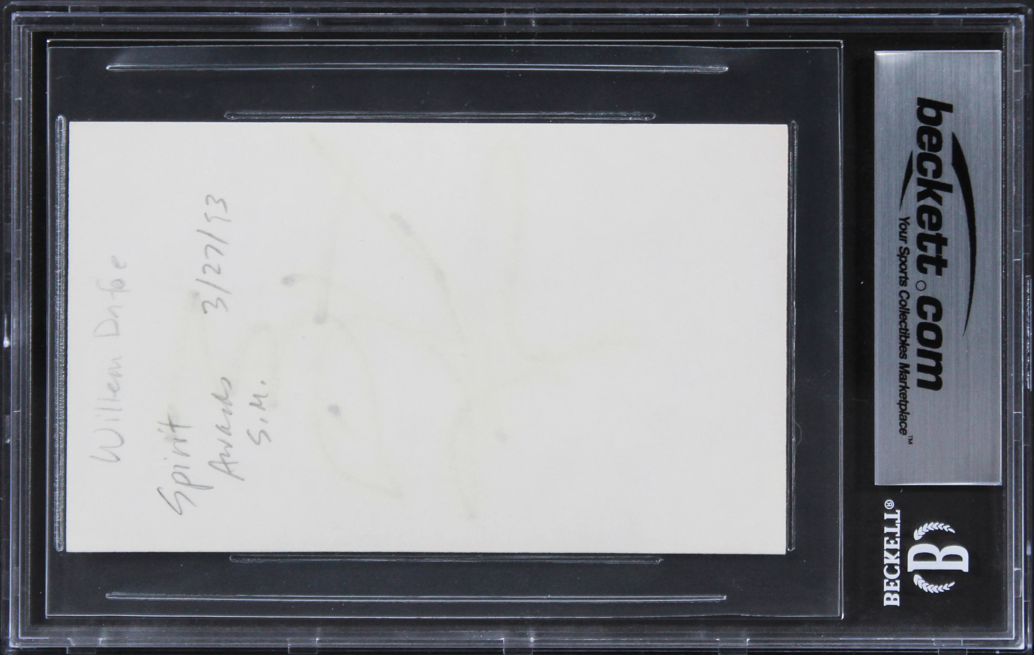 Willem Dafoe Spider-Man Authentic Signed 3x5 Index Card BAS Slabbed 1 - Image 3