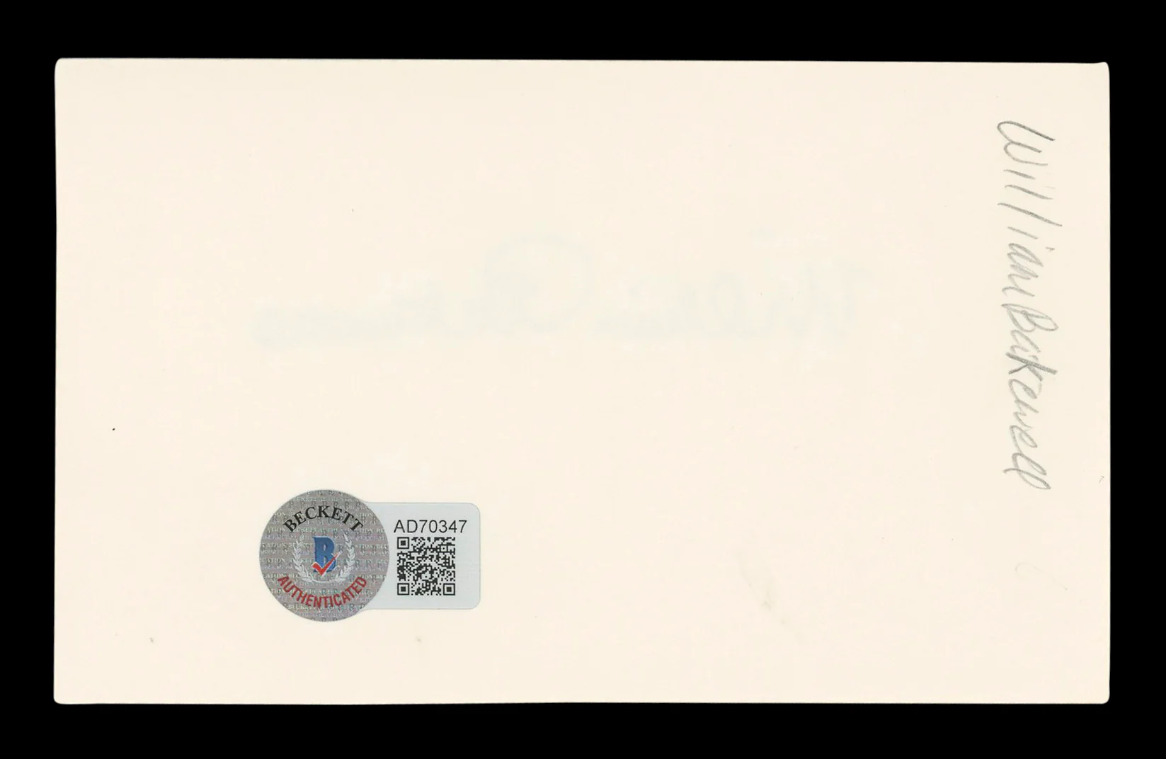 William Bakewell Quiet on the Western Front Signed 3x5 Index Card BAS #AD70347 - Image 3