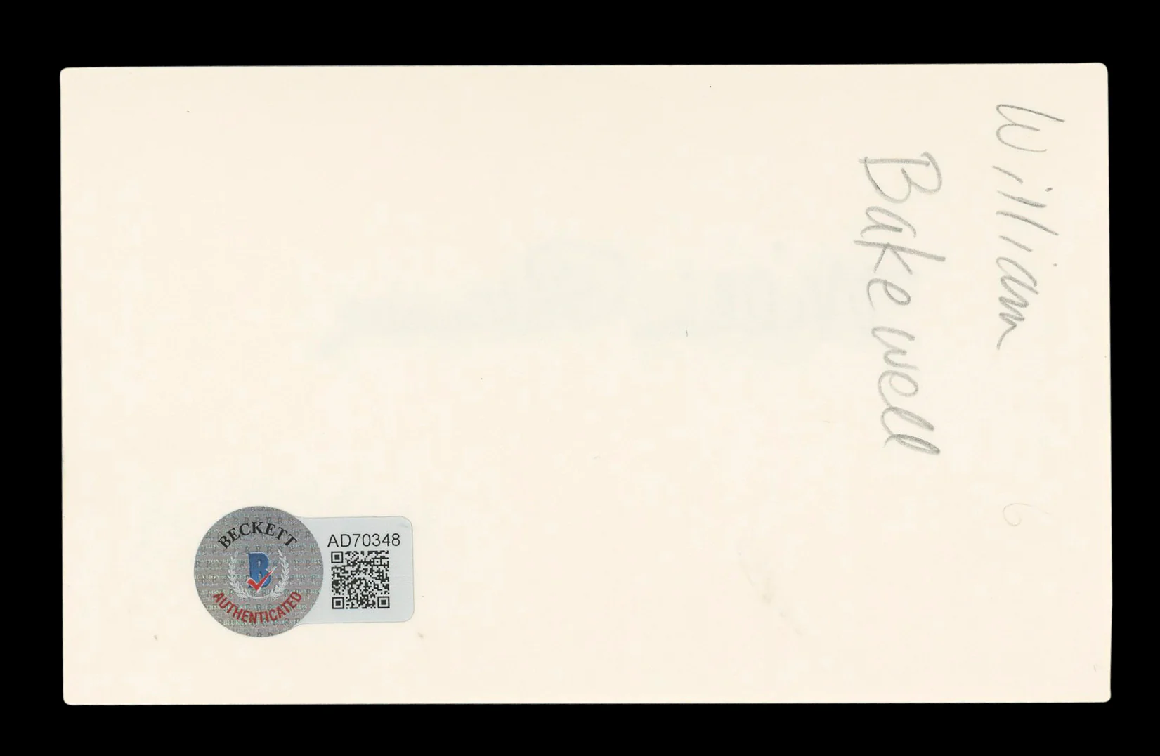 William Bakewell Quiet on the Western Front Signed 3x5 Index Card BAS #AD70348 - Image 3