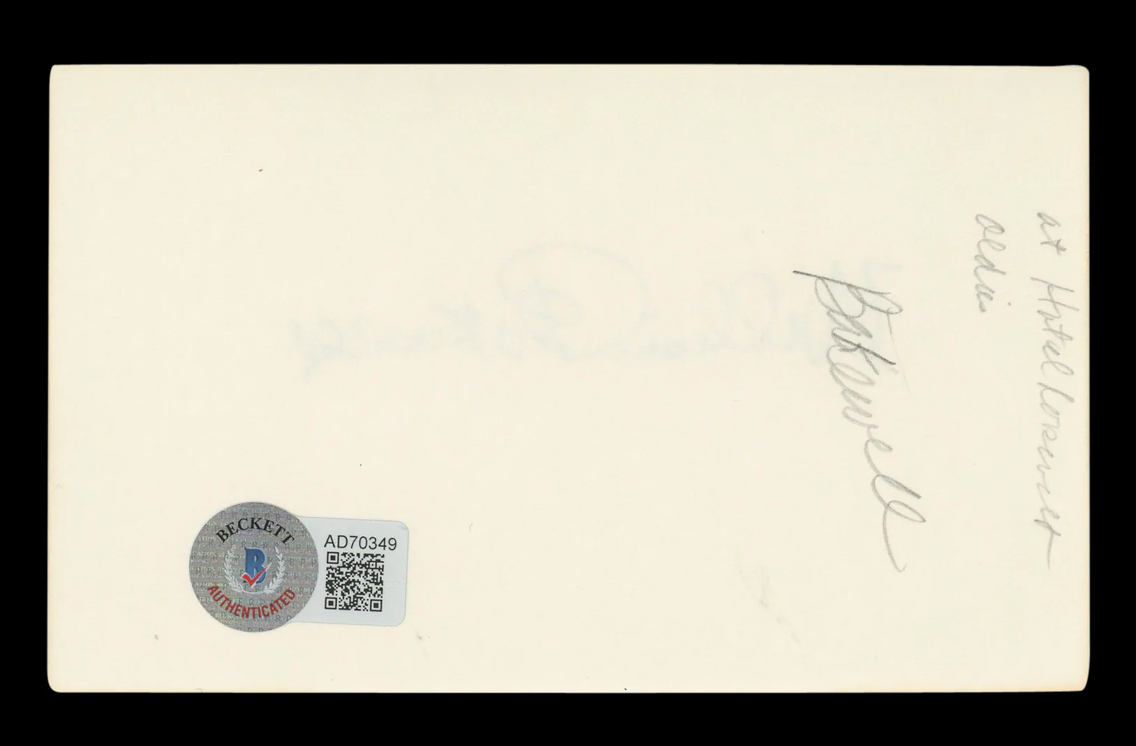 William Bakewell Quiet on the Western Front Signed 3x5 Index Card BAS #AD70349 - Image 3