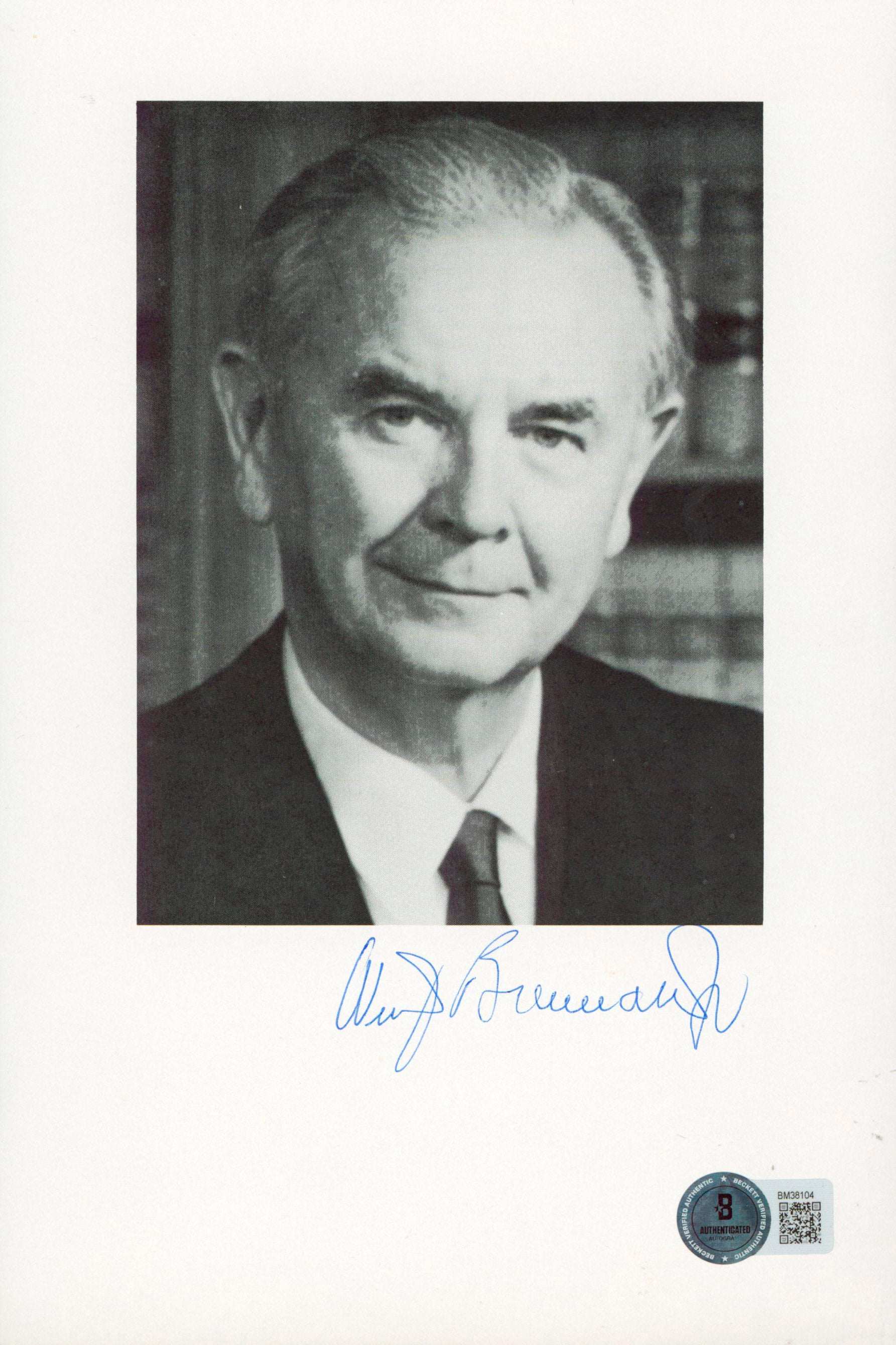 William Brennan Jr Politician Signed 6x9 Photo Autographed BAS #BM38104 - Image 2