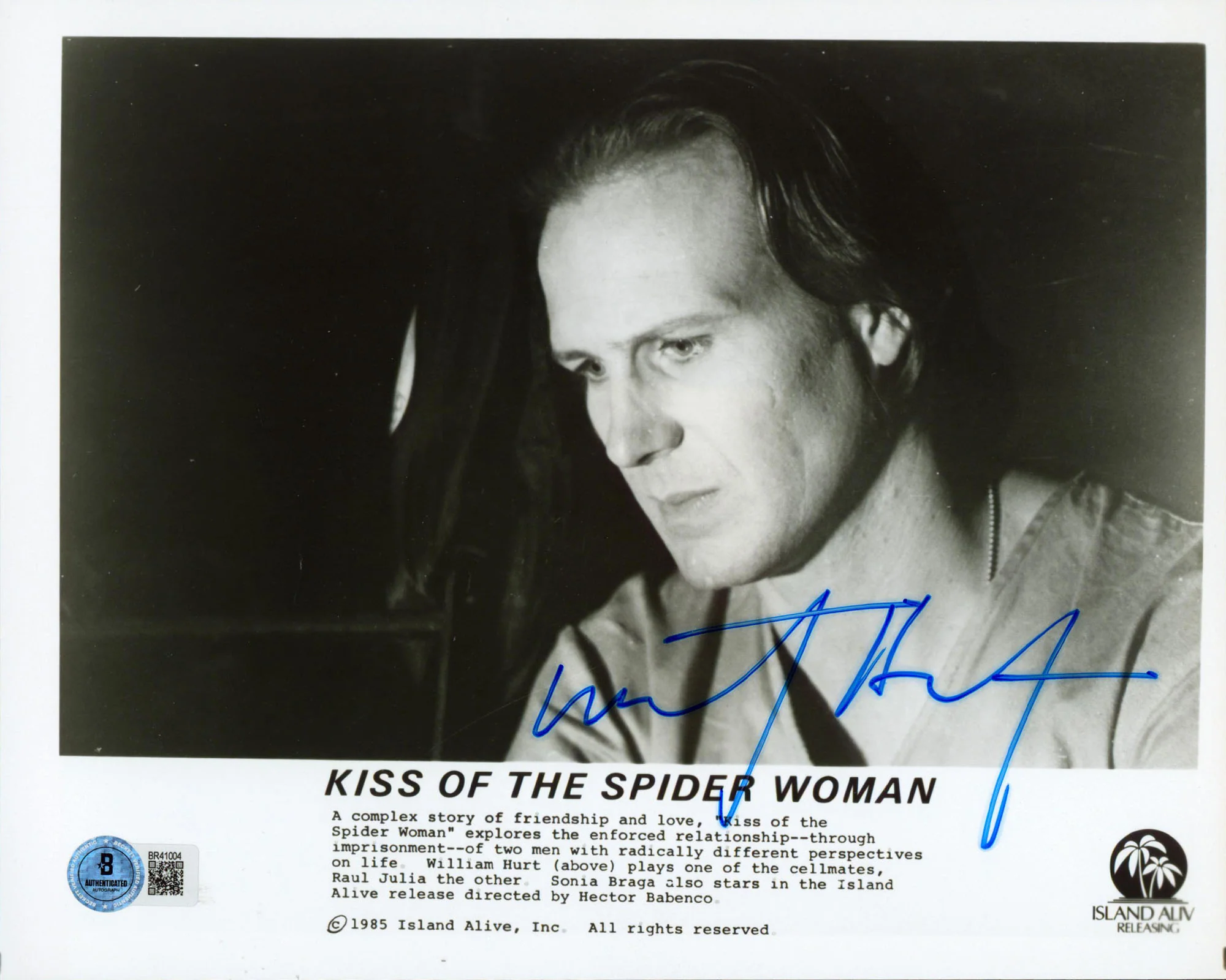 William Hurt Kiss Of The Spider Woman Authentic Signed 8x10 Photo BAS #BR41004 - Image 2