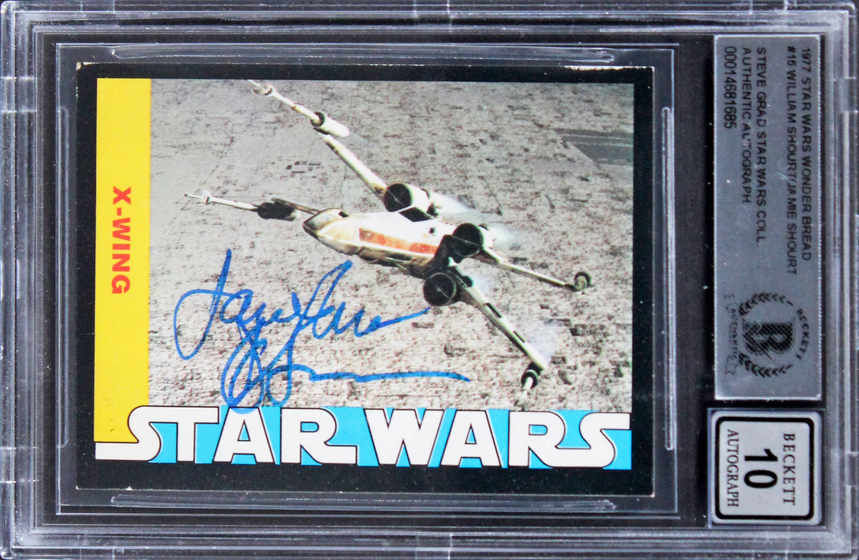 William & Jamie Shourt Signed 1977 Star Wars WB #15 Card Auto 10! BAS Slabbed - Image 2