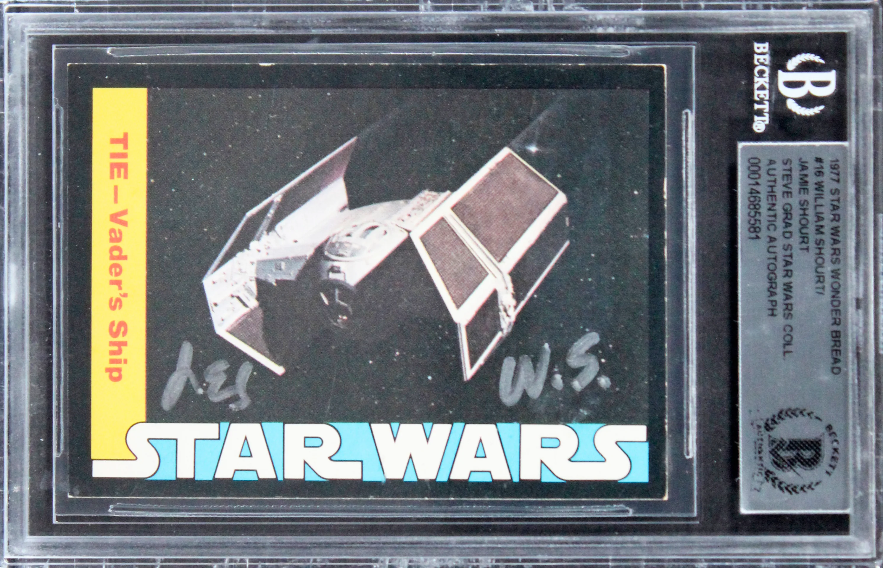 William & Jamie Shourt Signed 1977 Star Wars WB #16 Card Auto 10! BAS Slabbed - Image 2