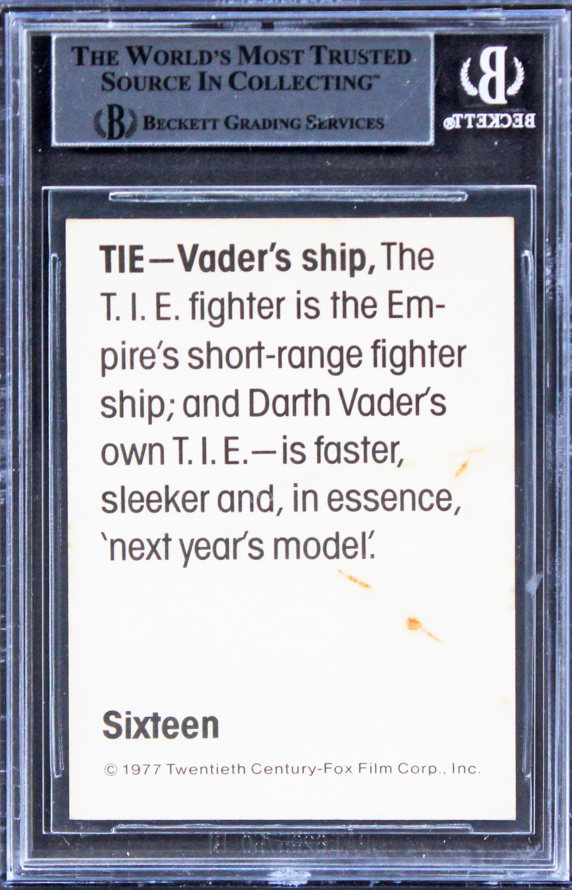 William & Jamie Shourt Signed 1977 Star Wars WB #16 Card Auto 10! BAS Slabbed - Image 3